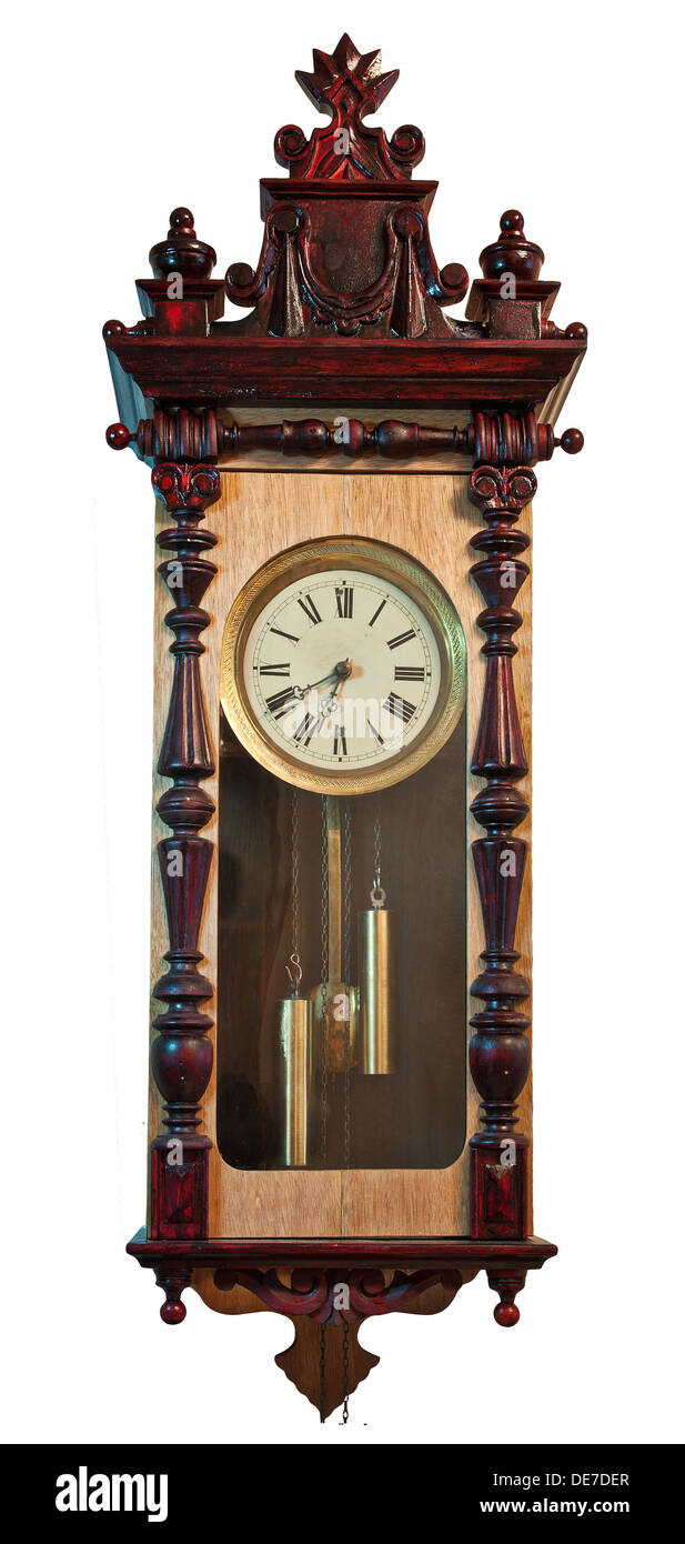 antique clock isolated on white Stock Photo - Alamy