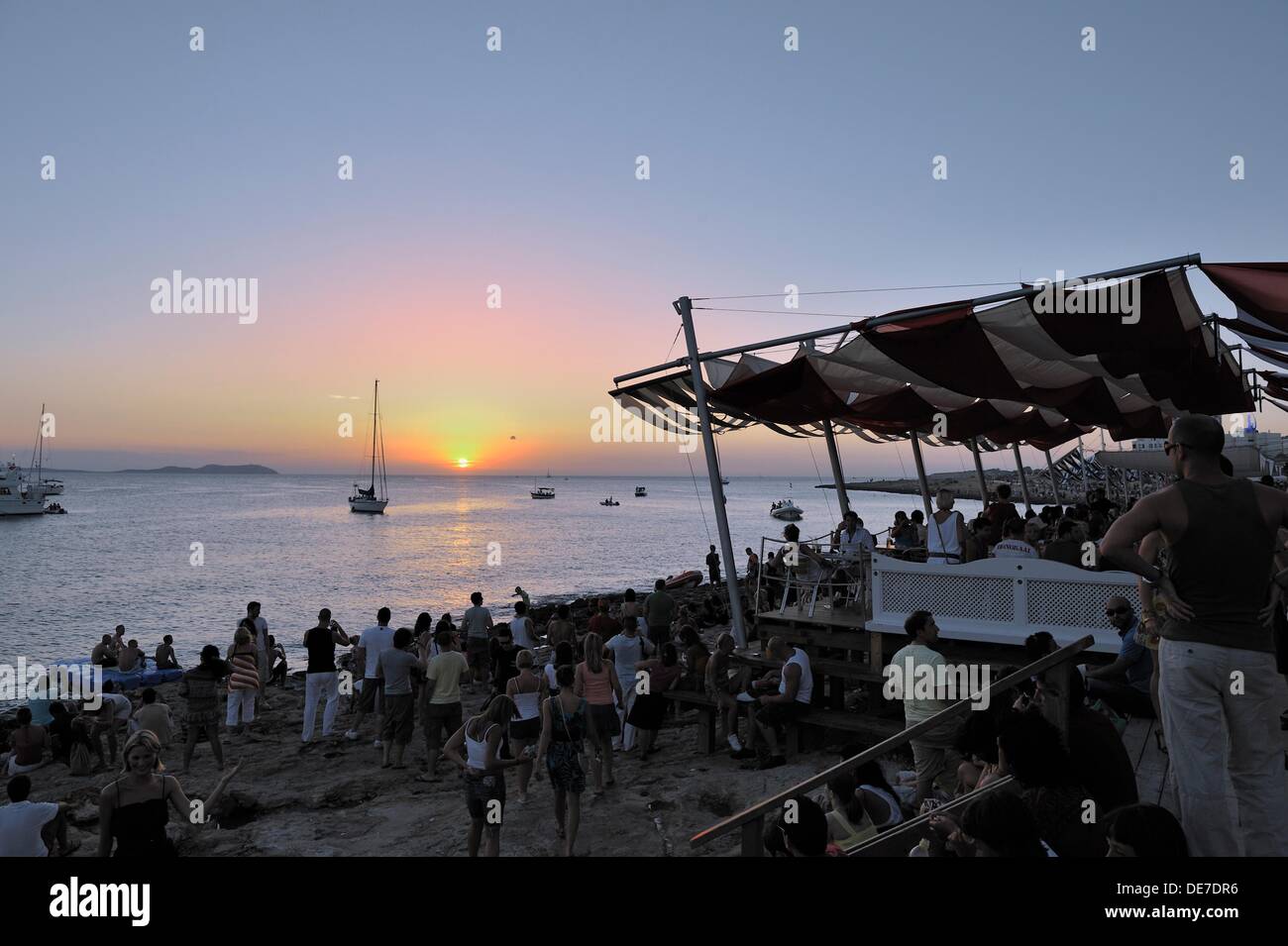 Sant Antoni Beach At Sunset Ibiza Balearic Islands Spain