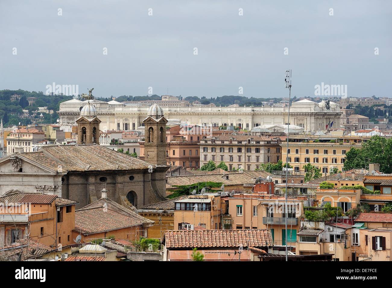 Roofs in Rome with Victor Emmanuel II monument in the background Stock ...