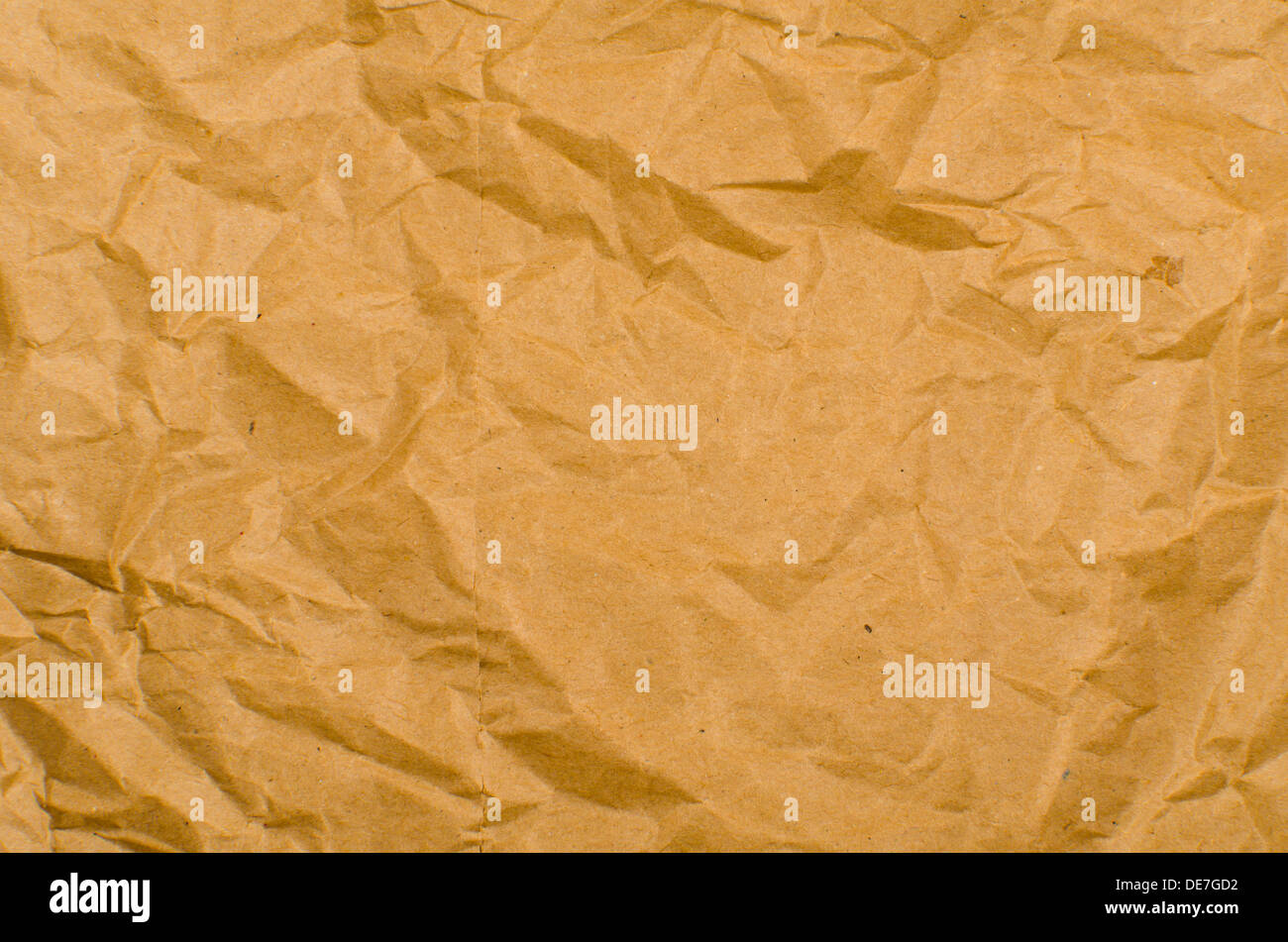 Full frame take of crumpled brown wrapping paper Stock Photo