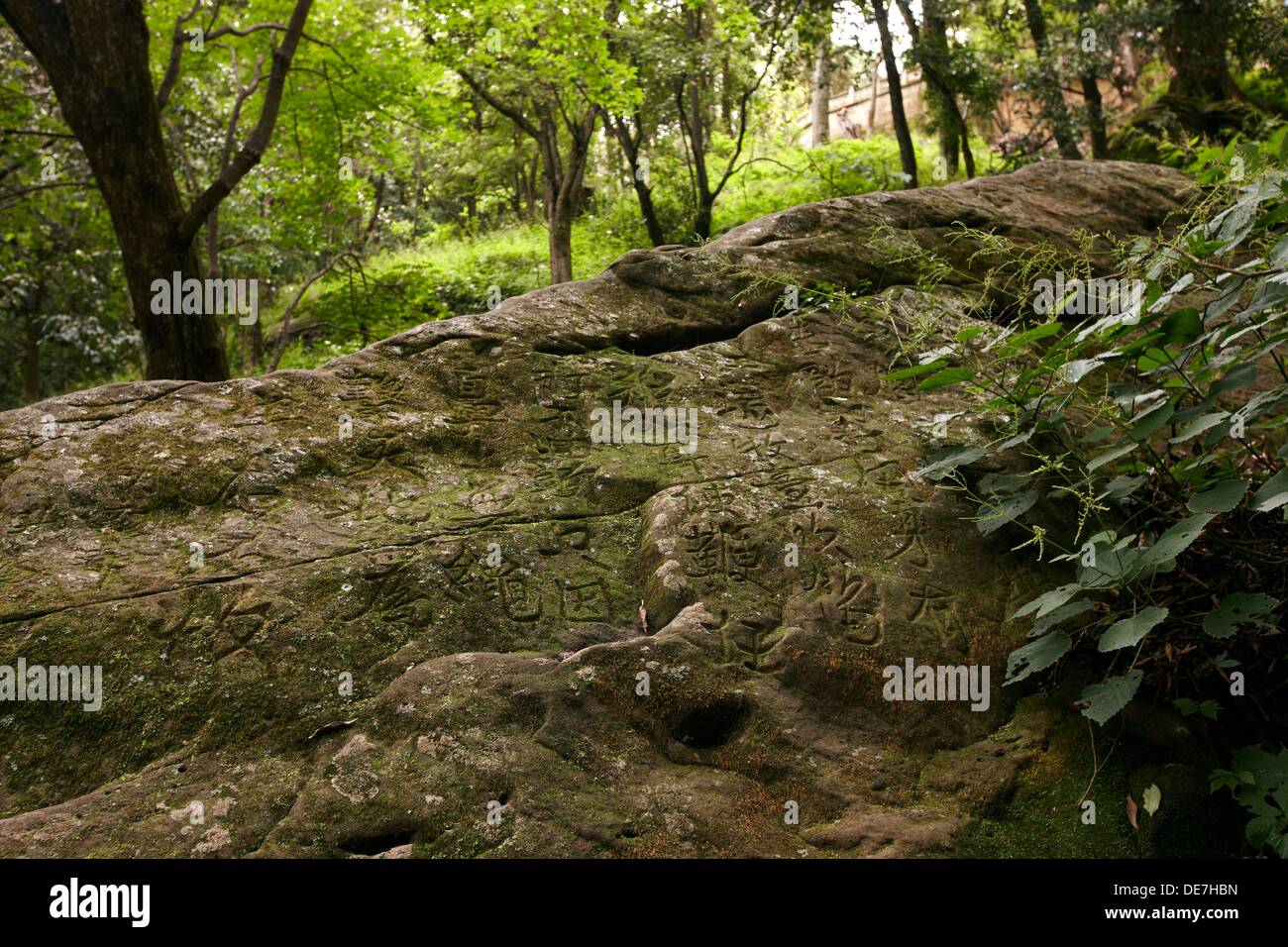 Carved in stone, Shibaoshan Mountains Shiku, Dali Bai Autonomous Prefecture of Dali, Yunnan, China Stock Photo