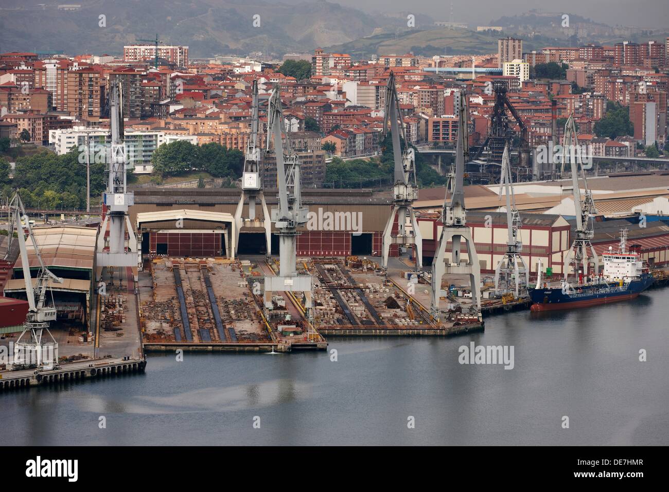 La Naval shipyards, Sestao, Ria de Bilbao, Biscay, Basque Country ...