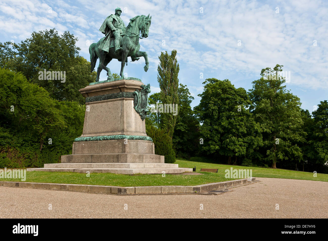 Germany, Bavaria, Coburg,  View of Equestrian statue of Ernest II Stock Photo