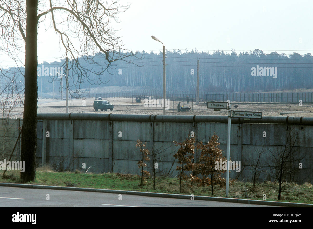 Berlin, GDR, sector border in Berlin Zehlendorf Stock Photo