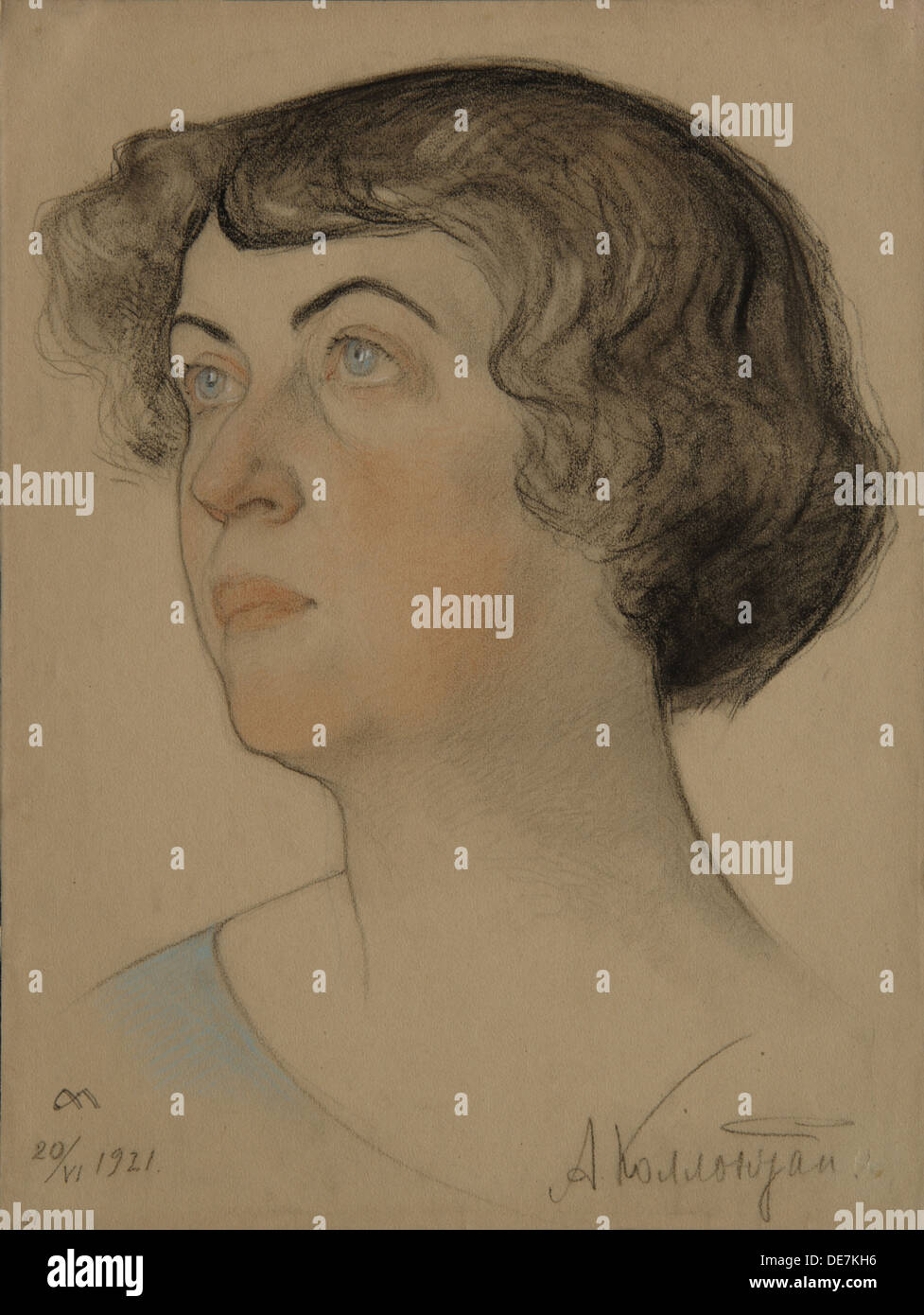 Portrait of Alexandra Mikhailovna Kollontai (1872-1952), 1921. Artist ...