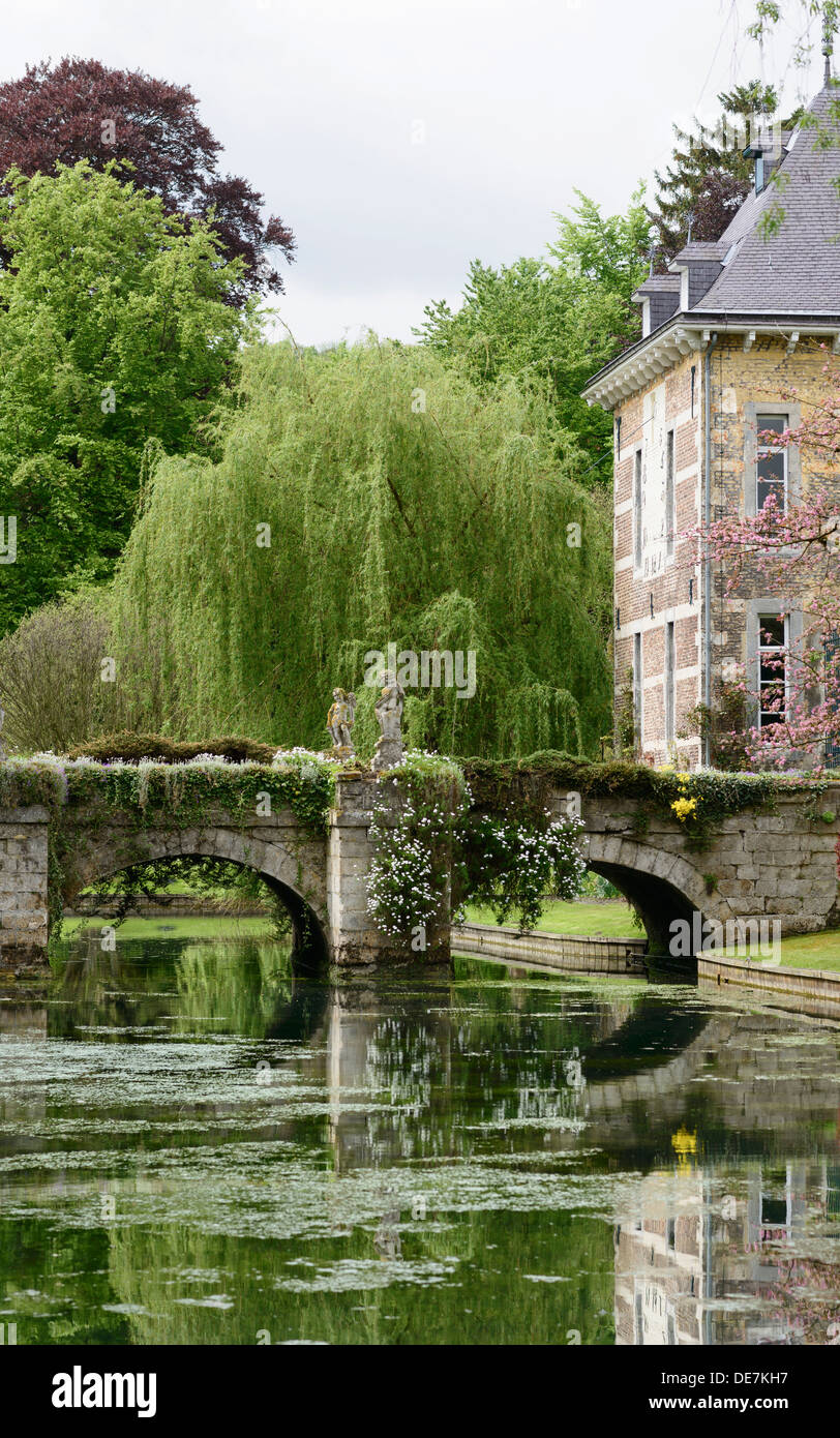 Netherlands, View of moat and bridge Stock Photo