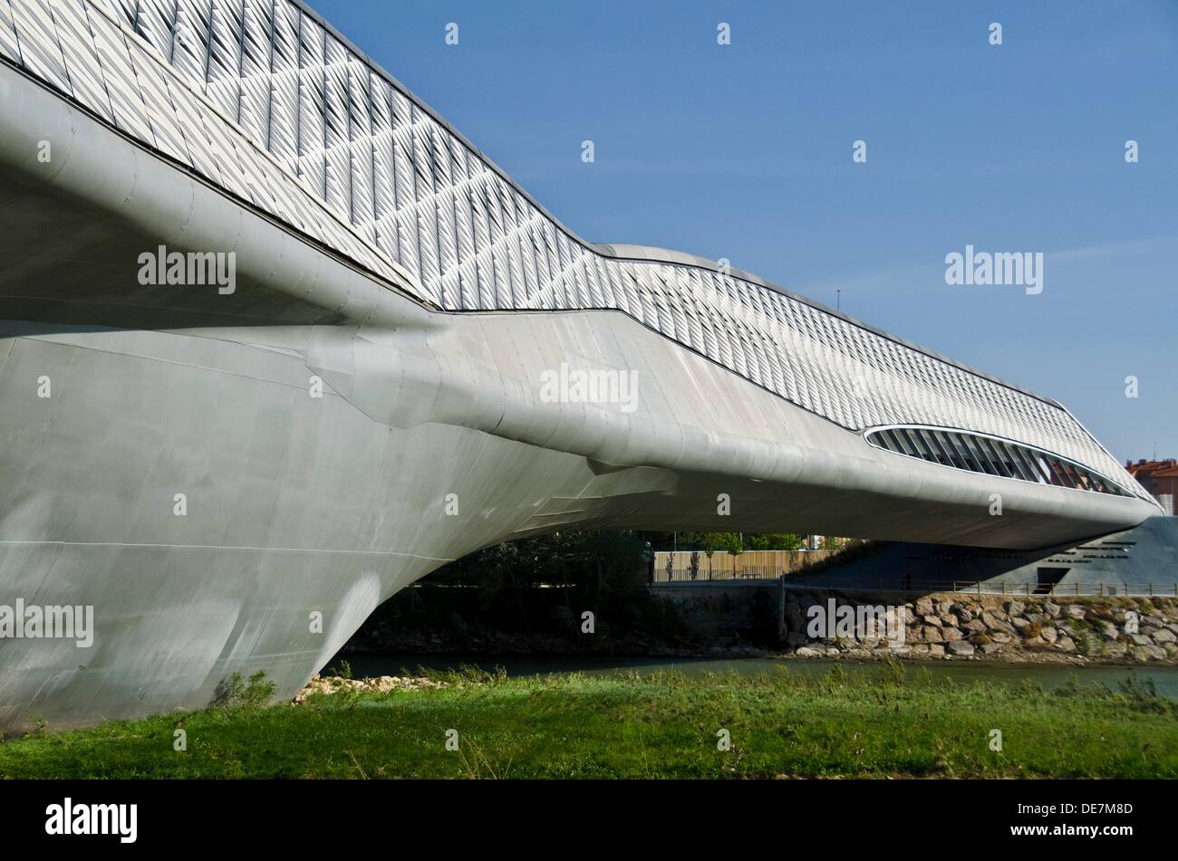 Bridge Pavilion designed by Zaha Hadid  Expozaragoza area  Saragossa, Aragon  Spain Stock Photo