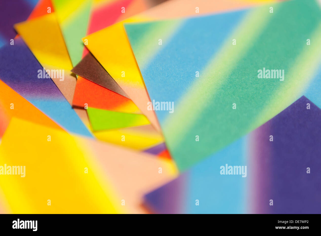 Colored origami paper squares Stock Photo - Alamy