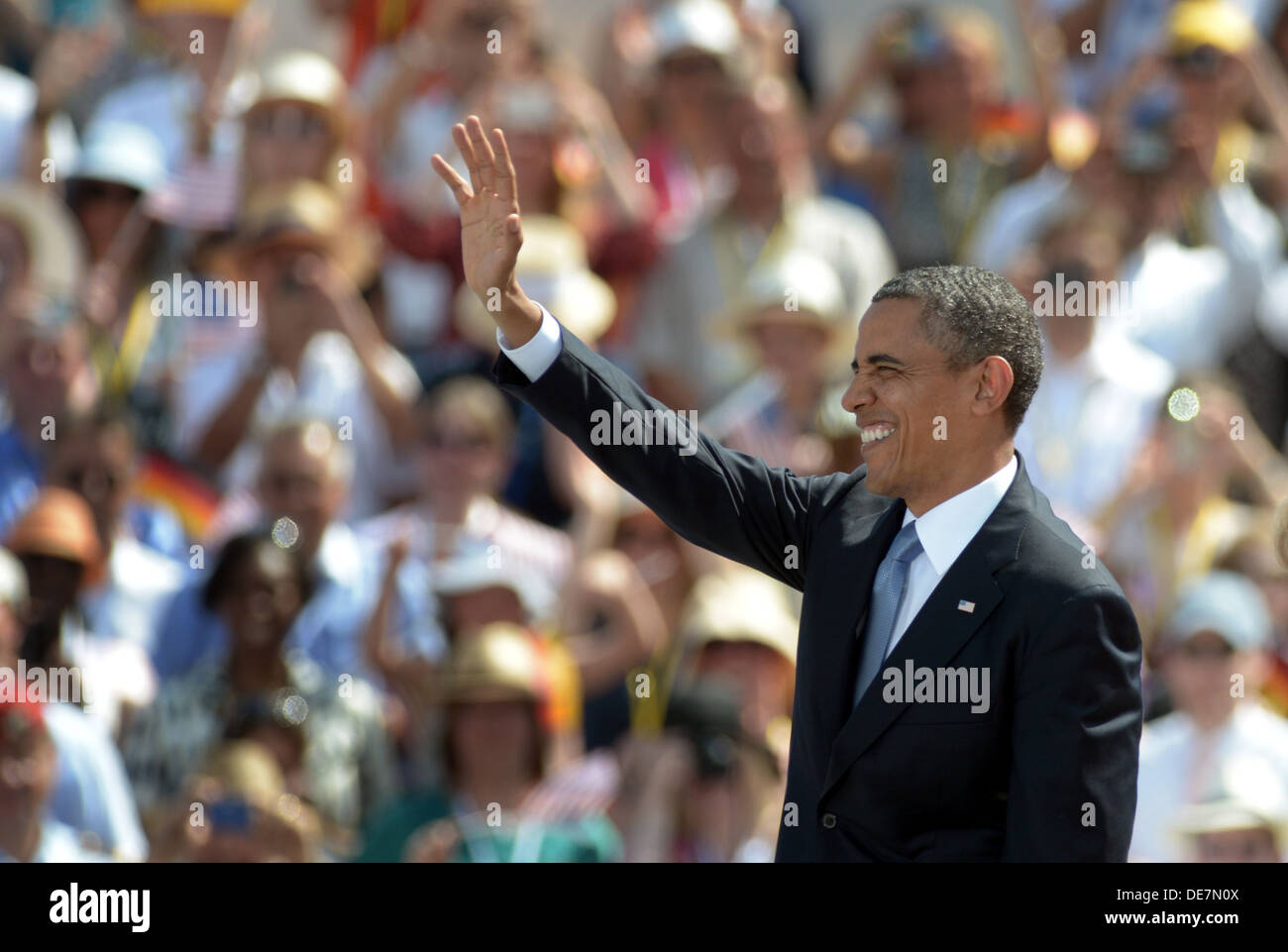 Berlin, Germany, U.S. President Barack Obama at the Brandenburg Gate Stock Photo