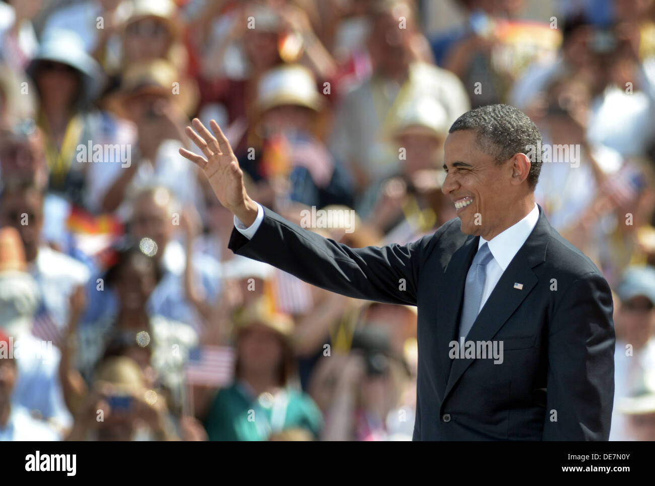 Berlin, Germany, U.S. President Barack Obama at the Brandenburg Gate Stock Photo