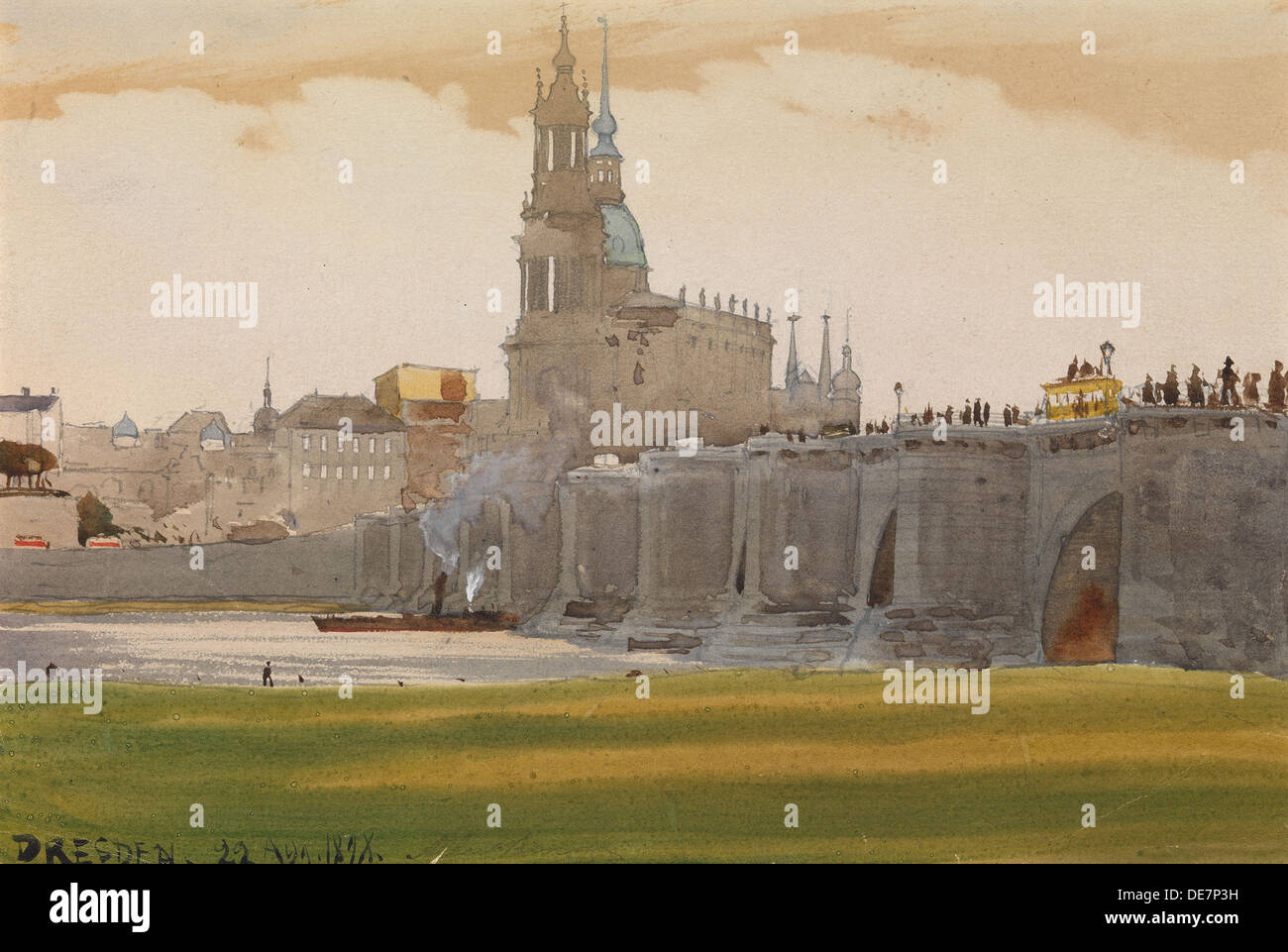 View of Dresden, 1898. Artist: Benois, Albert Nikolayevich (1852-1936) Stock Photo