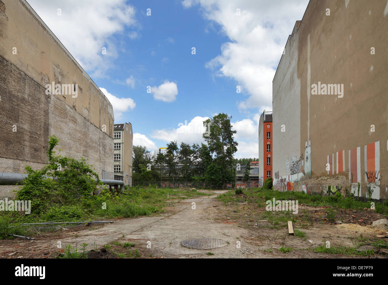 Berlin, Germany, vacant lot between Rungestrasse and Spree Stock Photo