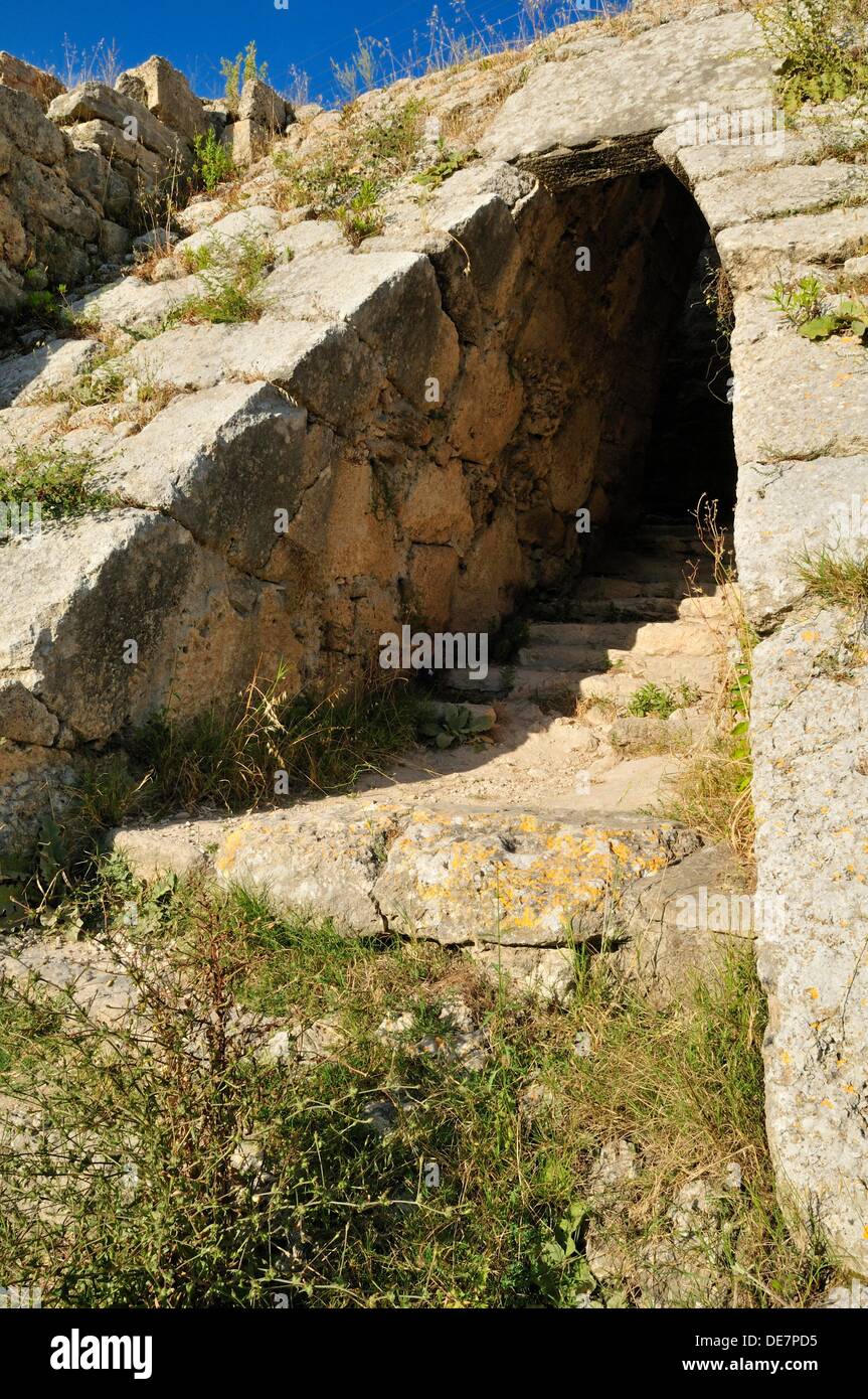 antique city gate at the archeological site of Ugarit near Lattakia, Syria, Middle East, West Asia Stock Photo