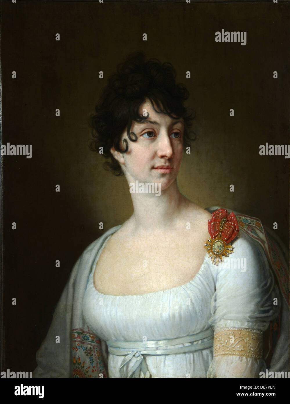 Portrait of Sophia Alexeyevna Rayevskaya, 1813. Artist: Borovikovsky, Vladimir Lukich (1757-1825) Stock Photo