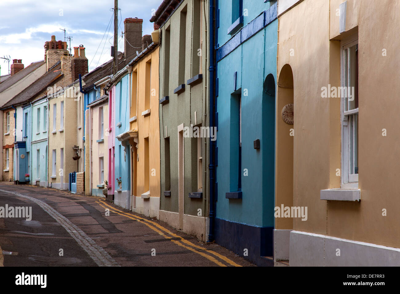 Devon village colourful houses hires stock photography and images Alamy
