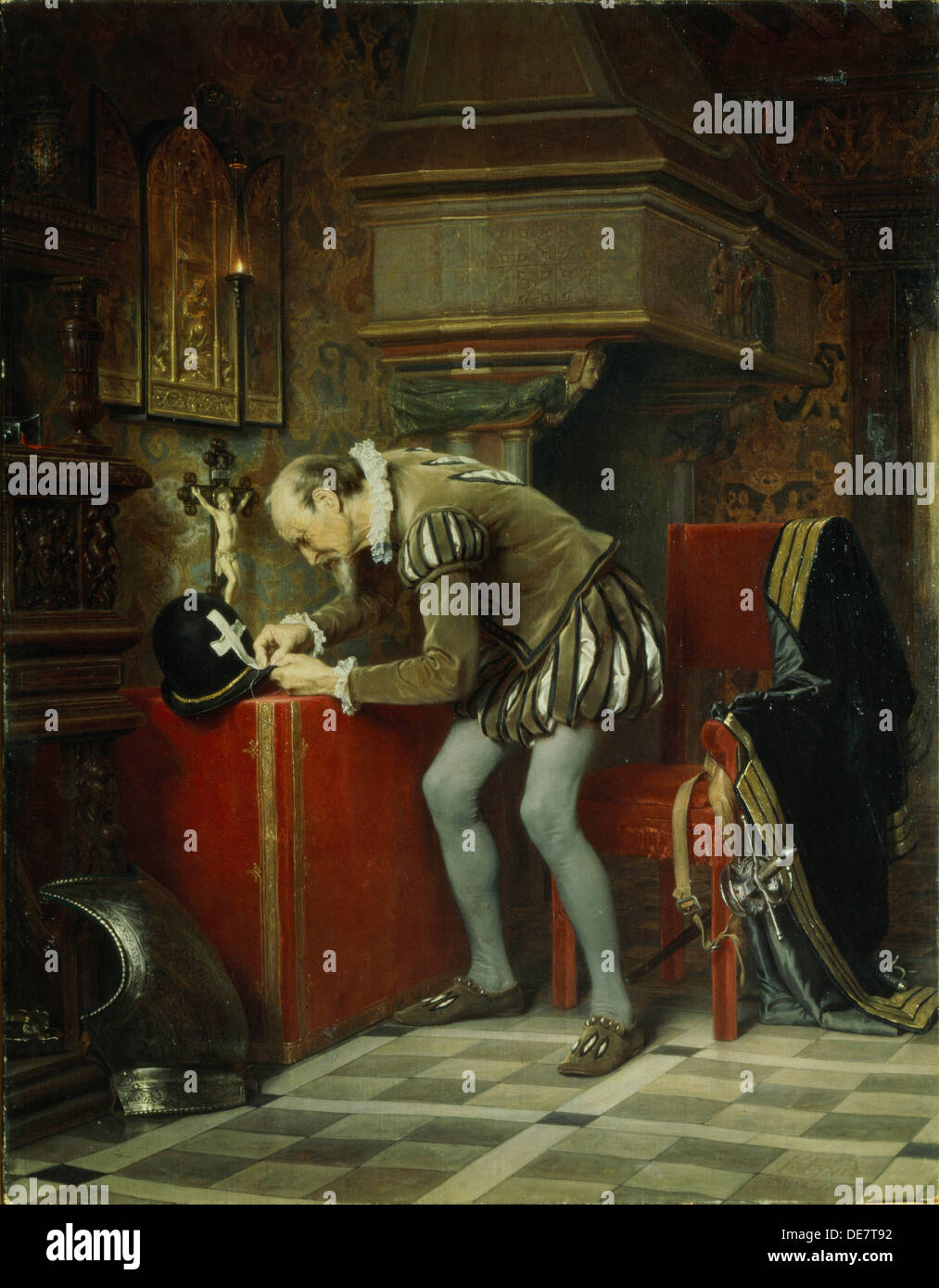 On the Eve of St. Bartholomew's Night, 1868. Artist: Gun (Hun), Karl Fyodorovich (1830-1877) Stock Photo