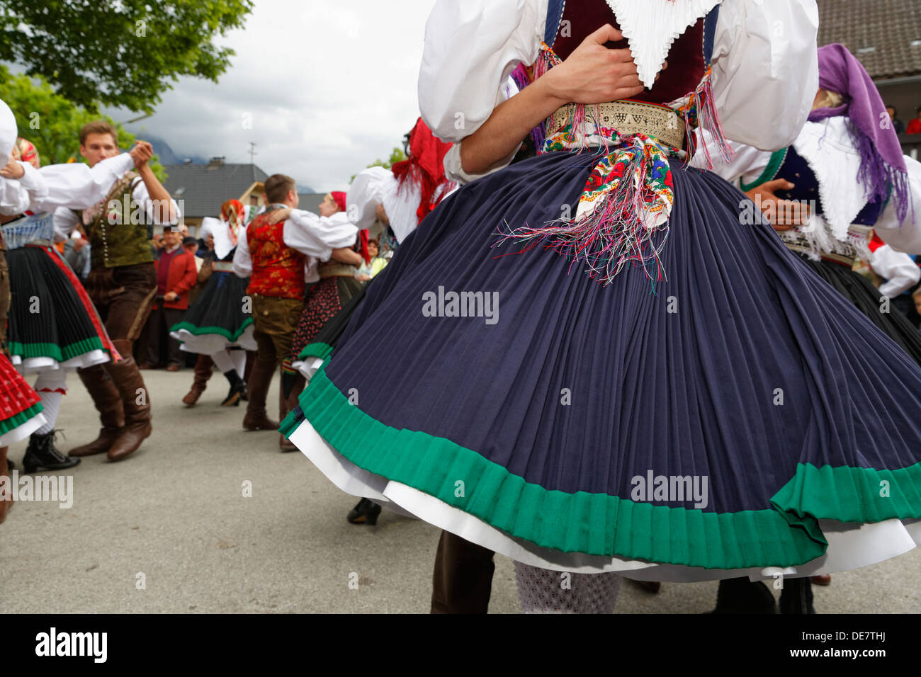 Austria, Carinthia, People celebrating Kufenstechen festival Stock Photo