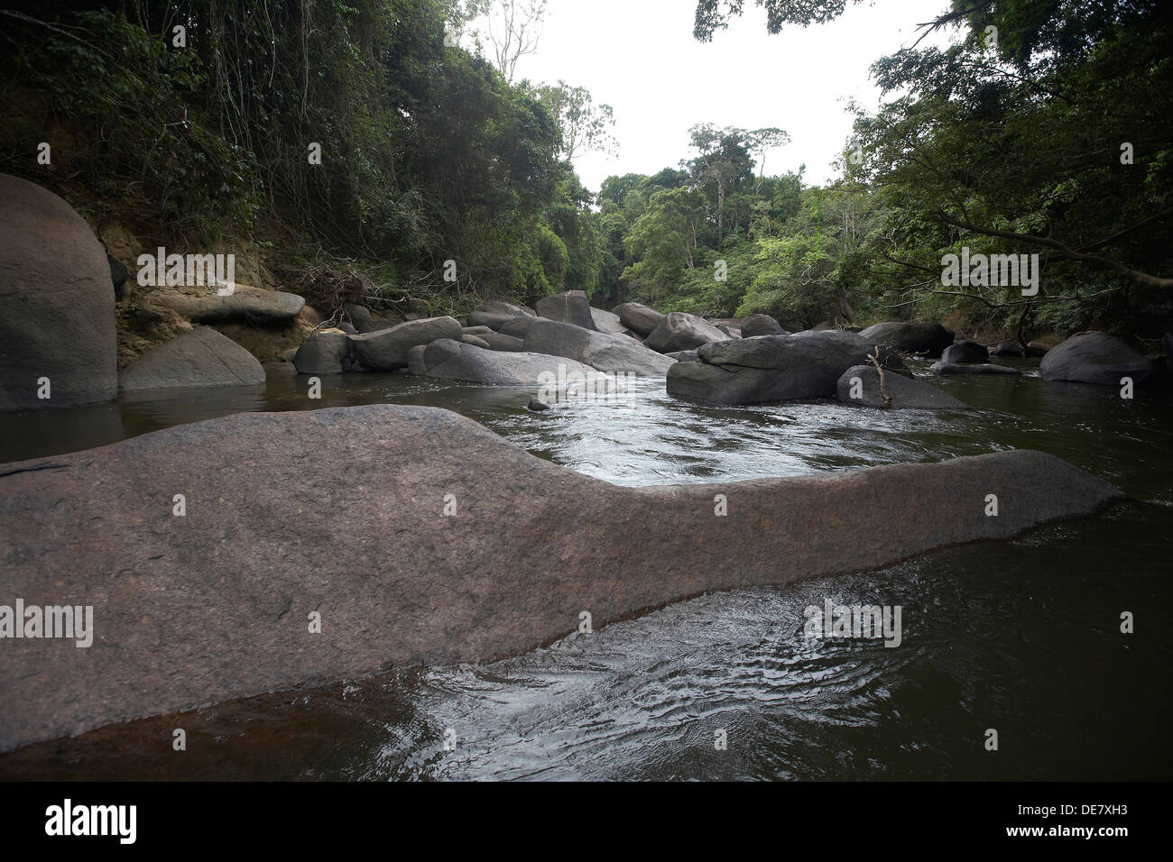 Rocks on the Burro Burro River, Surama, Guyana, South America Stock Photo