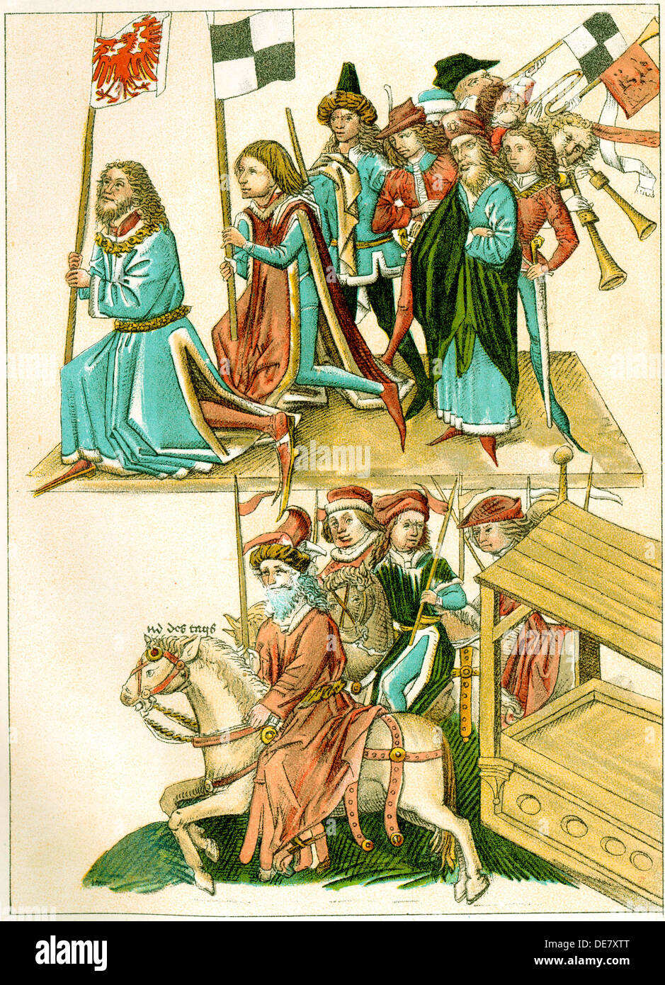Frederick I receives Brandenburg, 15th century. Stock Photo