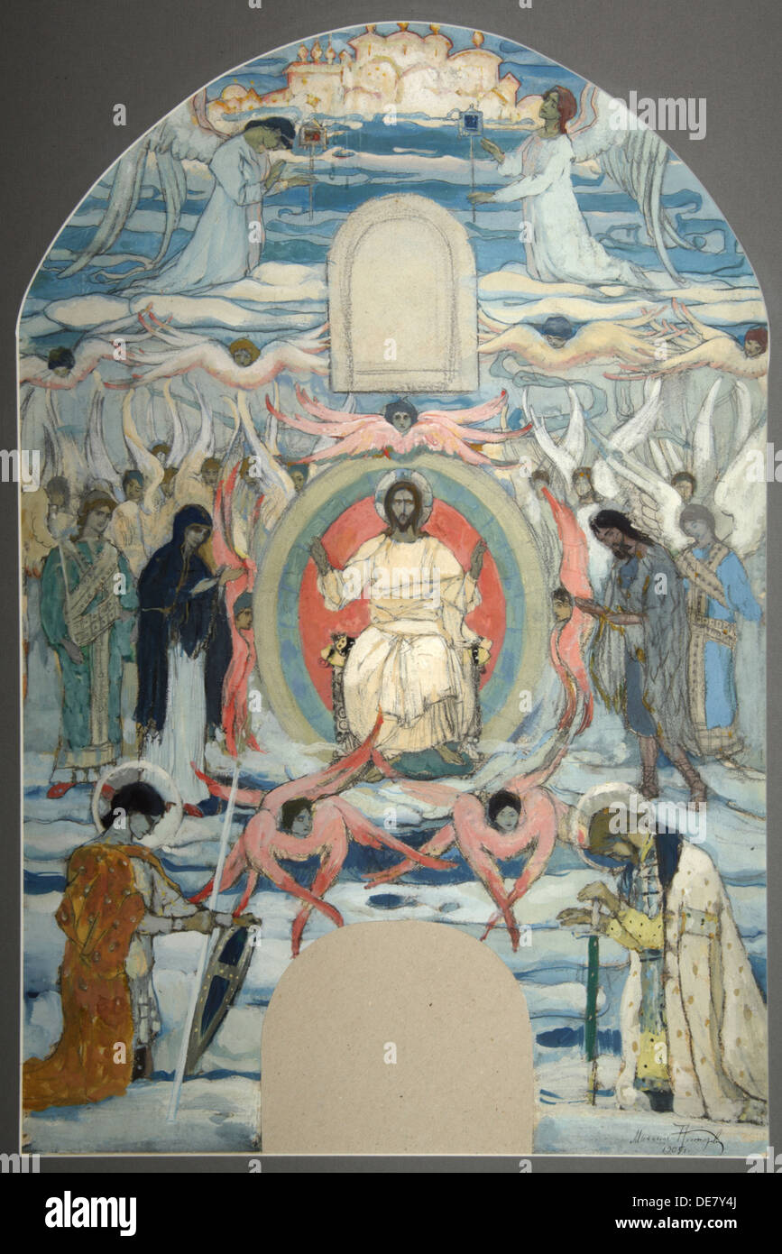 The Saviour Enthroned, 1905. Artist: Nesterov, Mikhail Vasilyevich (1862-1942) Stock Photo