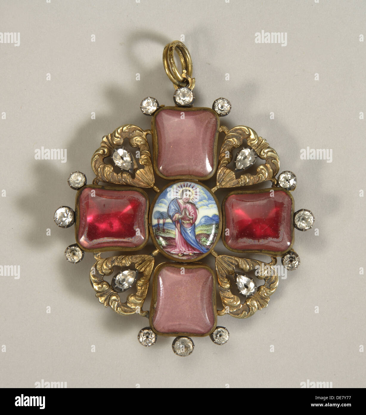 Badge of the Order of Saint Anna with Diamonds, Late 18th cent.. Artist: Orders, decorations and medals Stock Photo
