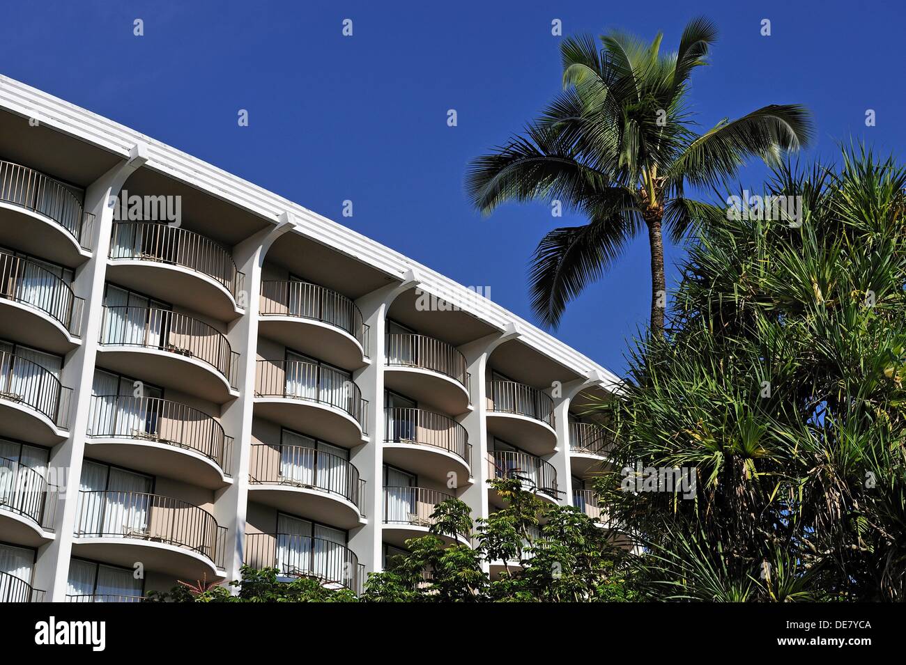 Hotel Balconies, Hilo Big Island, Hawaii Islands, USA Stock Photo - Alamy