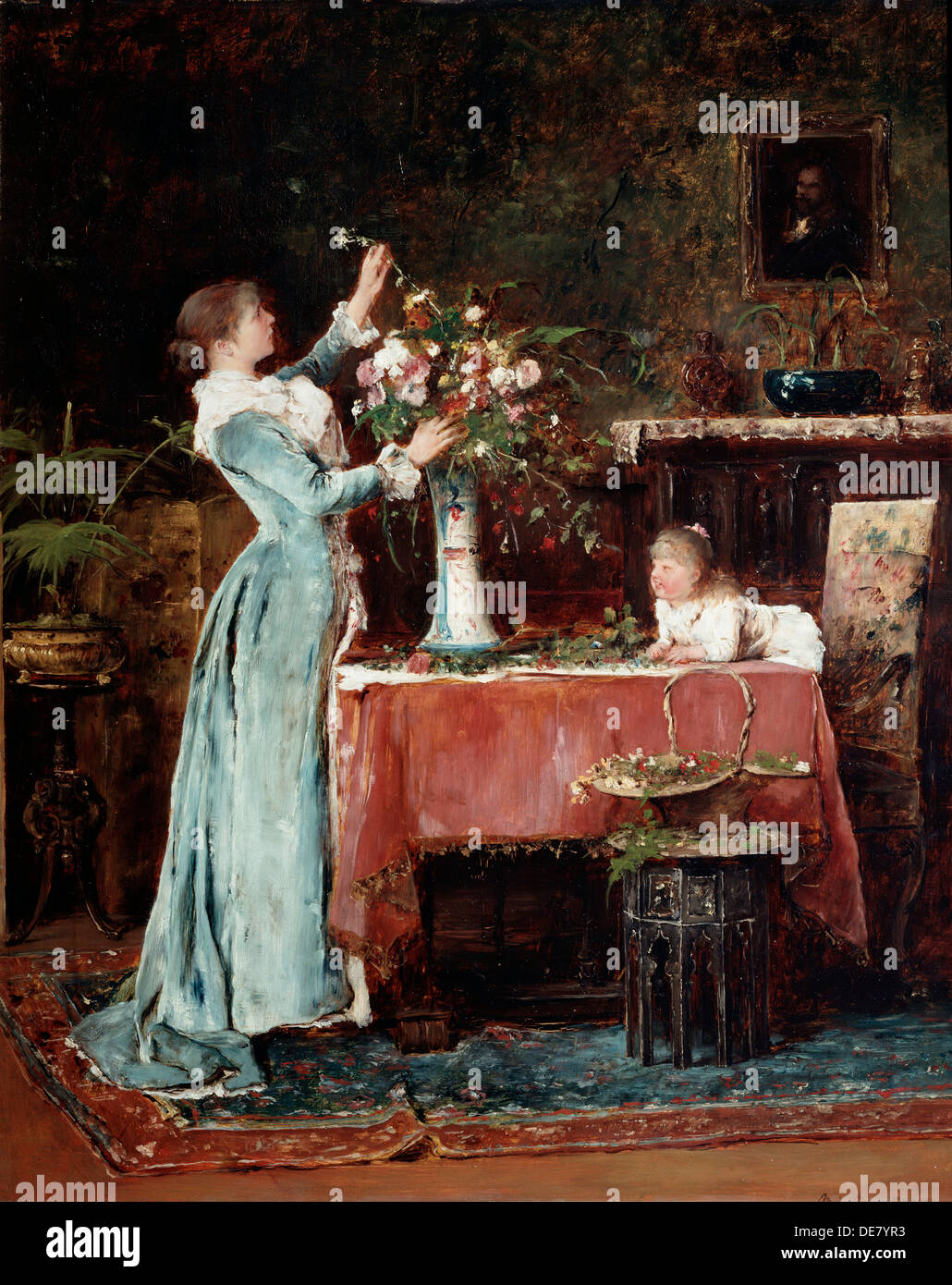 Composing a Bouquet', 1880s. Stock Photo