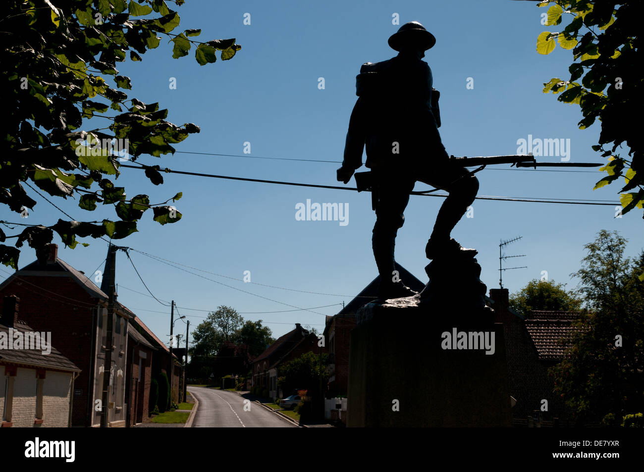 Statue of British commemorating the Battle of the Somme, Flers, France