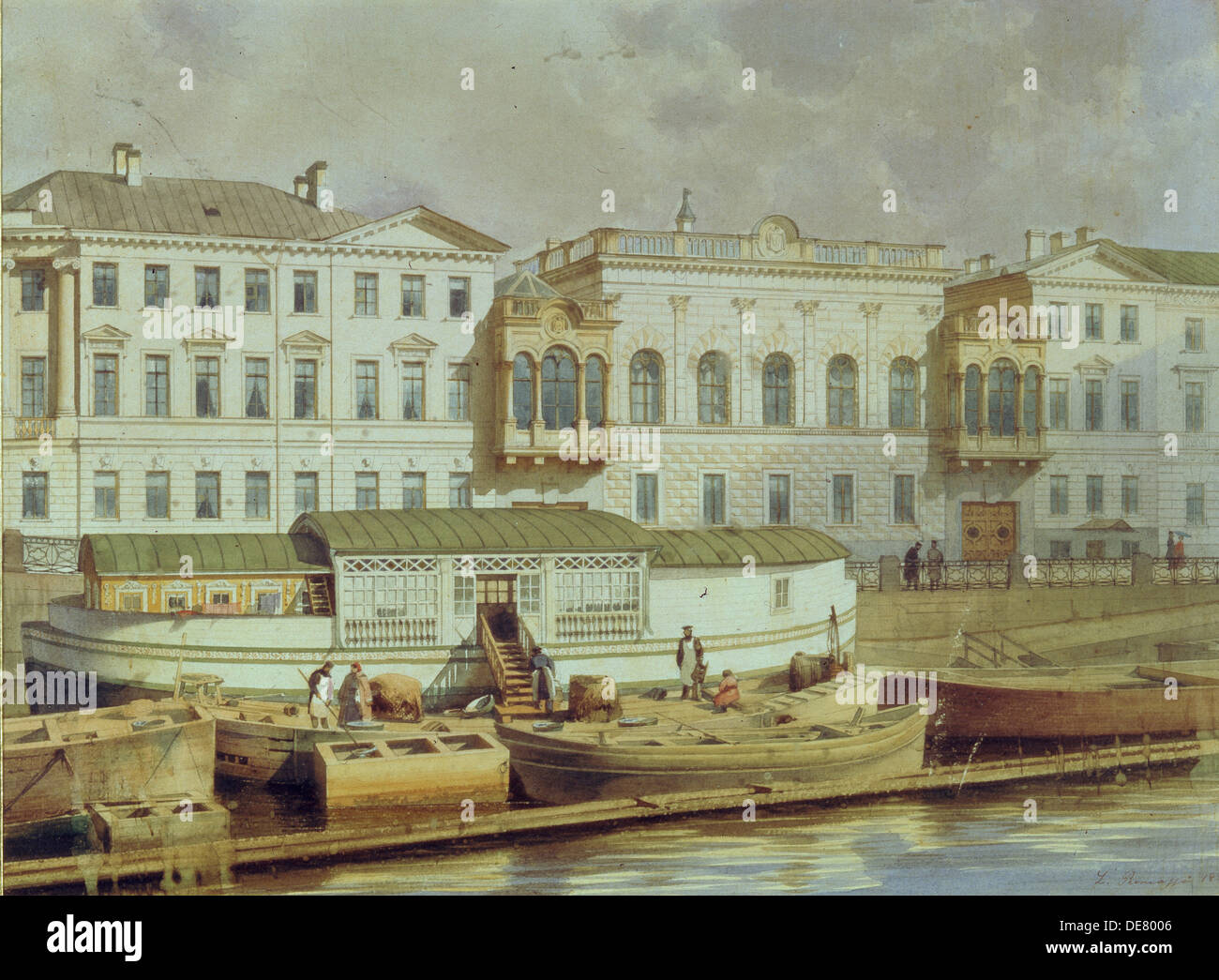 Naryshkin Palace on the Fontanka river, Mid of the 19th cen.. Artist: Premazzi, Ludwig (Luigi) (1814-1891) Stock Photo