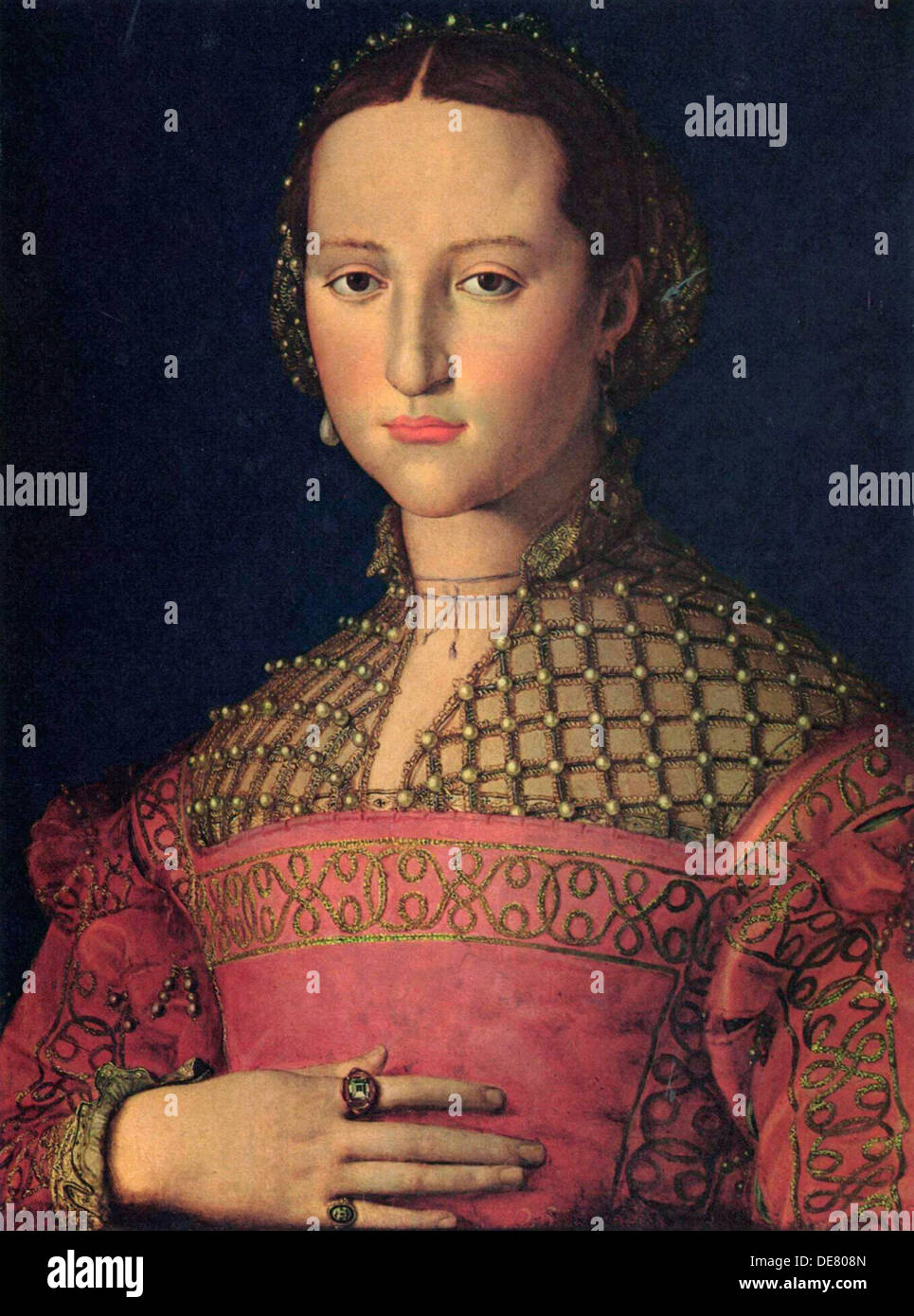 Portrait of Eleanor of Toledo (1522–1562), wife of Grand Duke Cosimo I de' Medici, c1545. Stock Photo