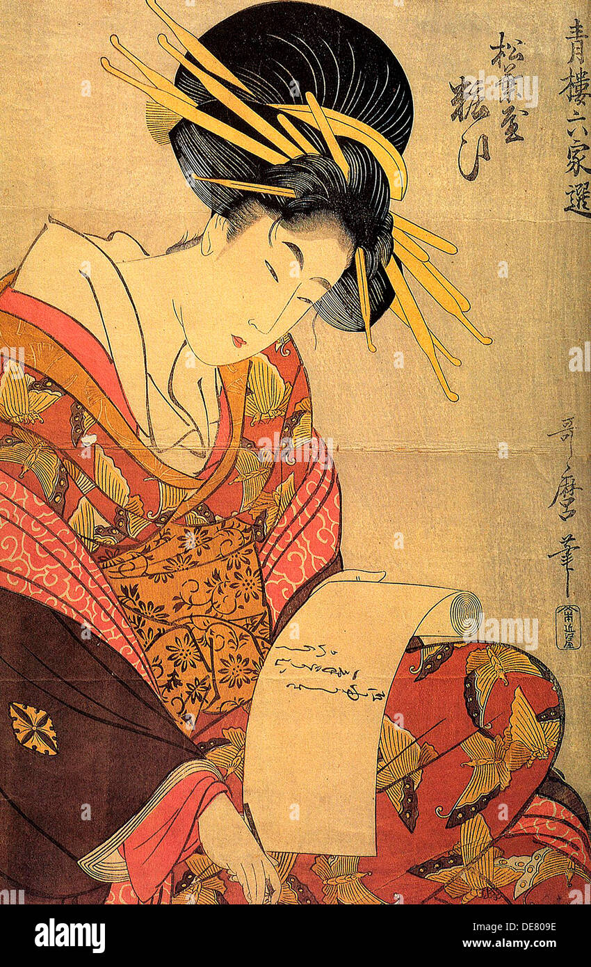 The Courtesan Yosooi of the Matsubaya house, c1800. Stock Photo