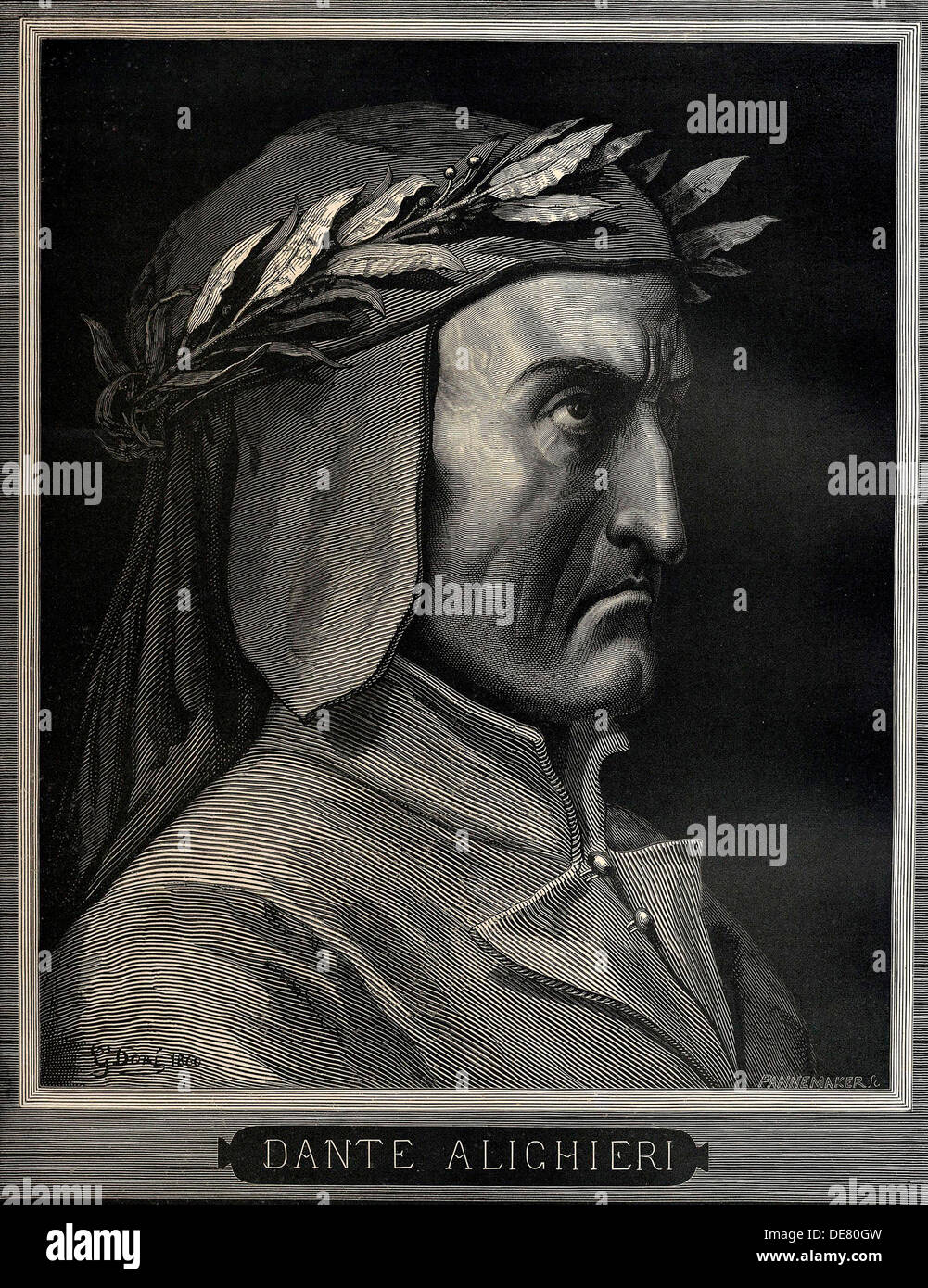 Dante Alighieri (1265-1321), 1860. Stock Photo