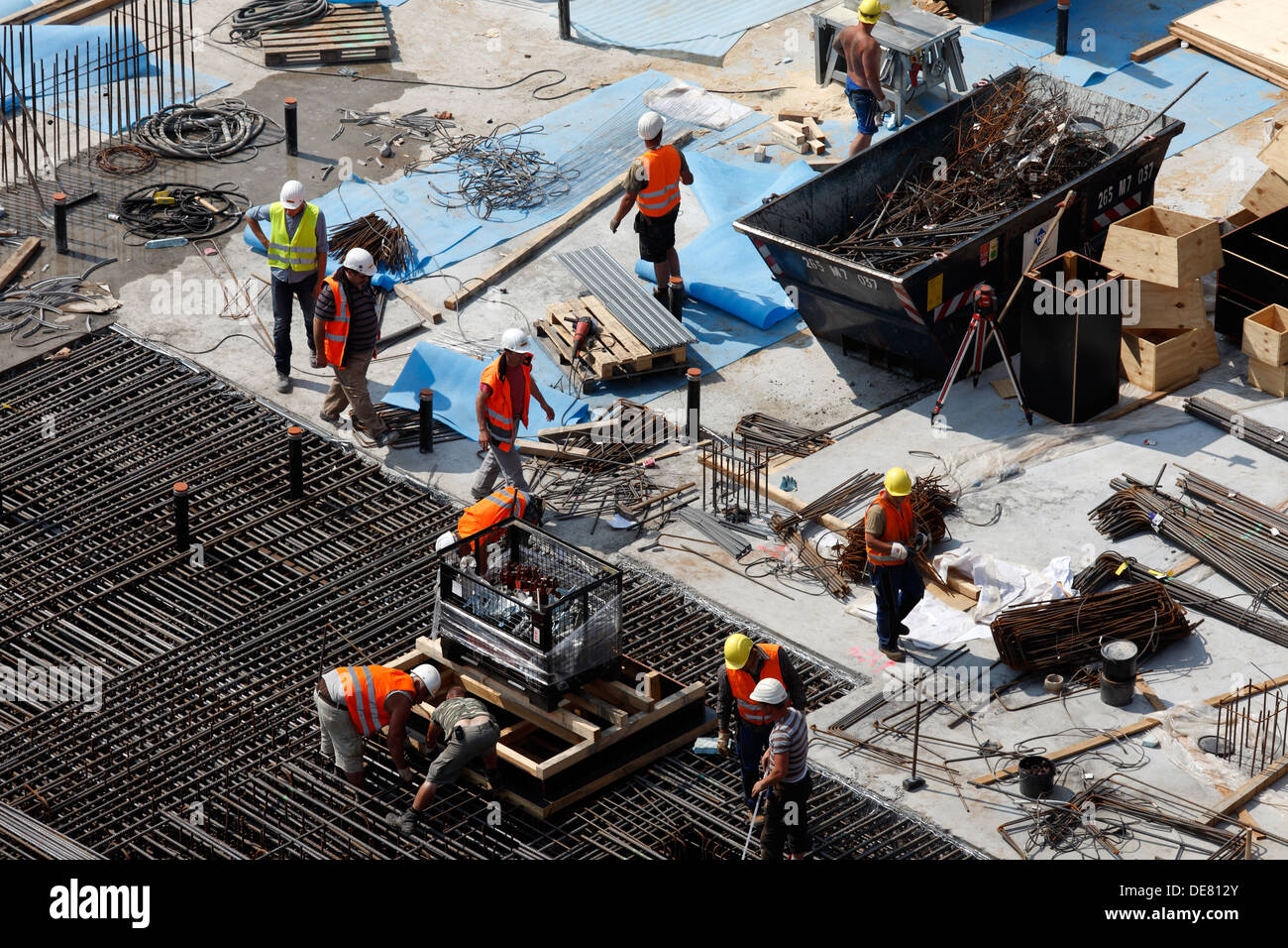 Berlin, Germany, construction of the foundation plate for the Berlin