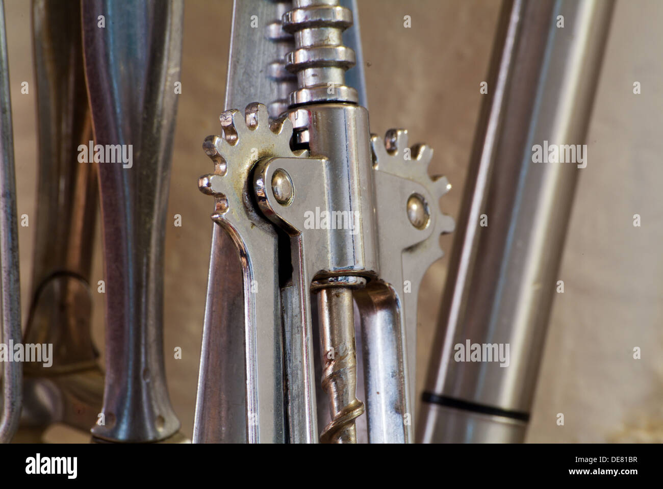 Detail of Chrome Corkscrew Stock Photo