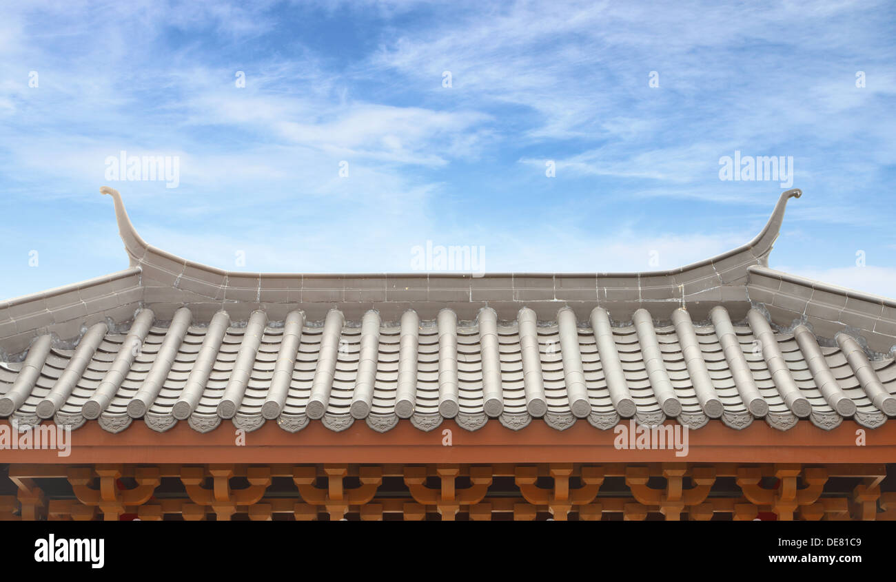 Traditional Chinese Roof with blue sky Stock Photo Alamy