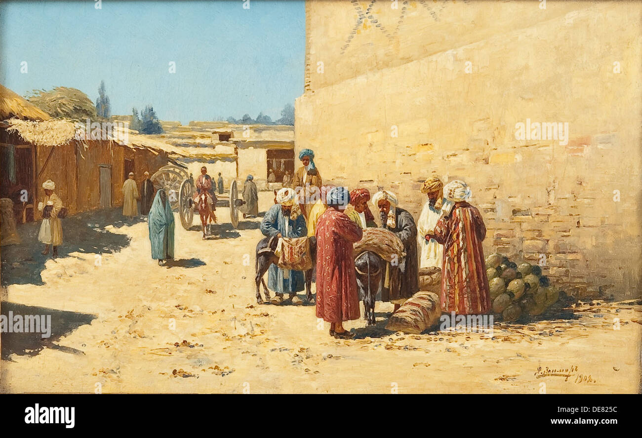 Street sale in Central Asia, 1902. Artist: Sommer, Richard Karl (1866-1939) Stock Photo