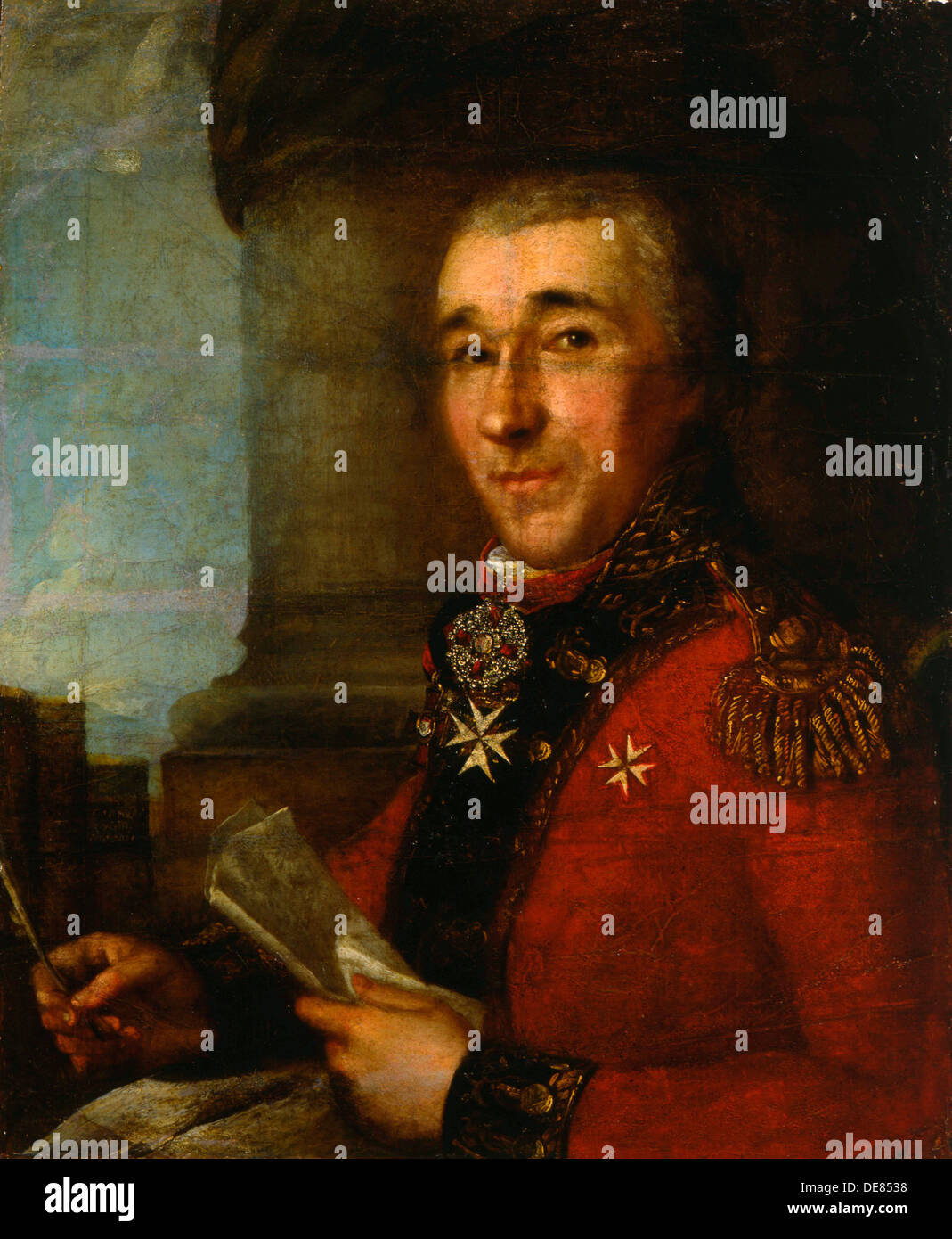 Portrait of General Count Alexey Arakcheyev, late 18th century. Artist: Russian Master Stock Photo