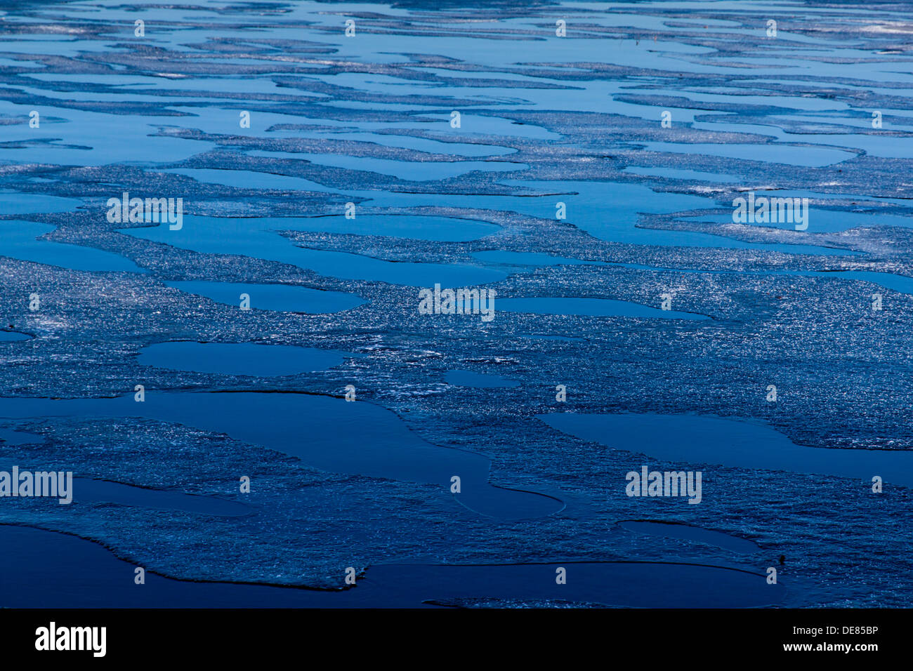 Melting Ice on the Vuoksi River Stock Photo