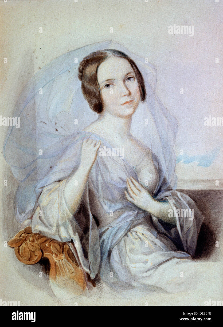 'Portrait of the singer Henriette Gertrude Sontag', 19th century. Artist: Johann Nepomuk Ender Stock Photo