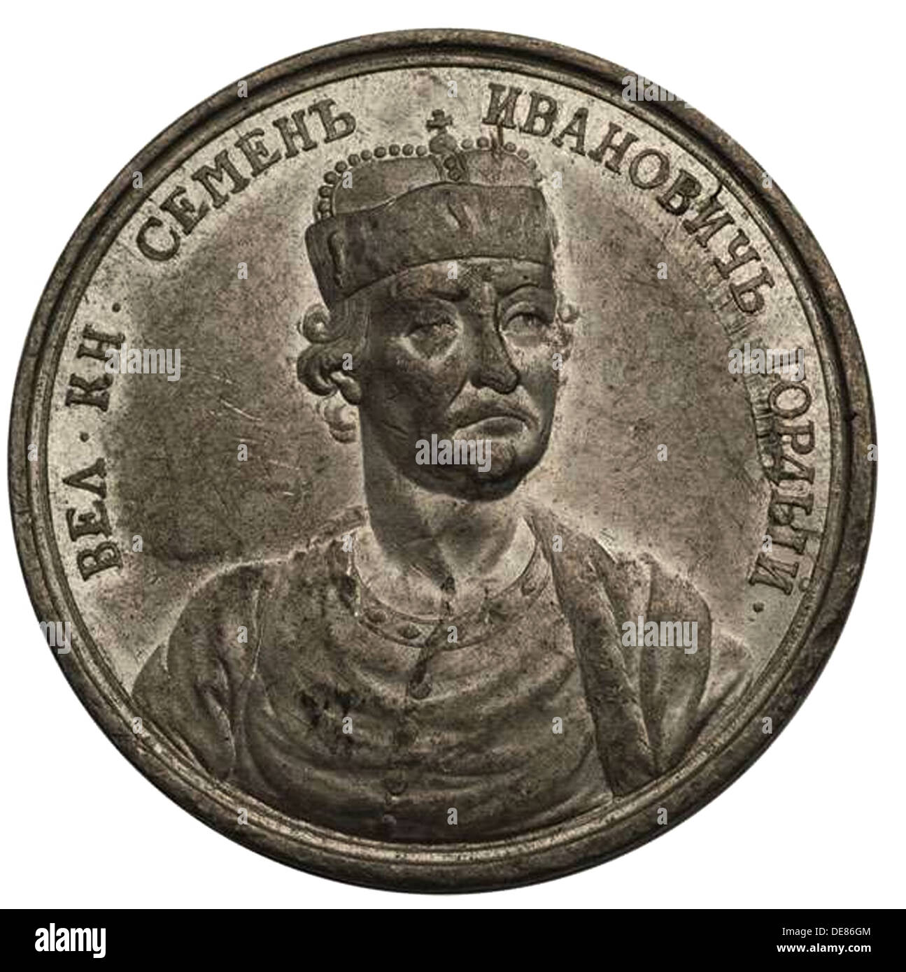 Grand Prince Simeon Ivanovich the Proud (from the Historical Medal Series), 18th century. Artist: Anonymous Stock Photo