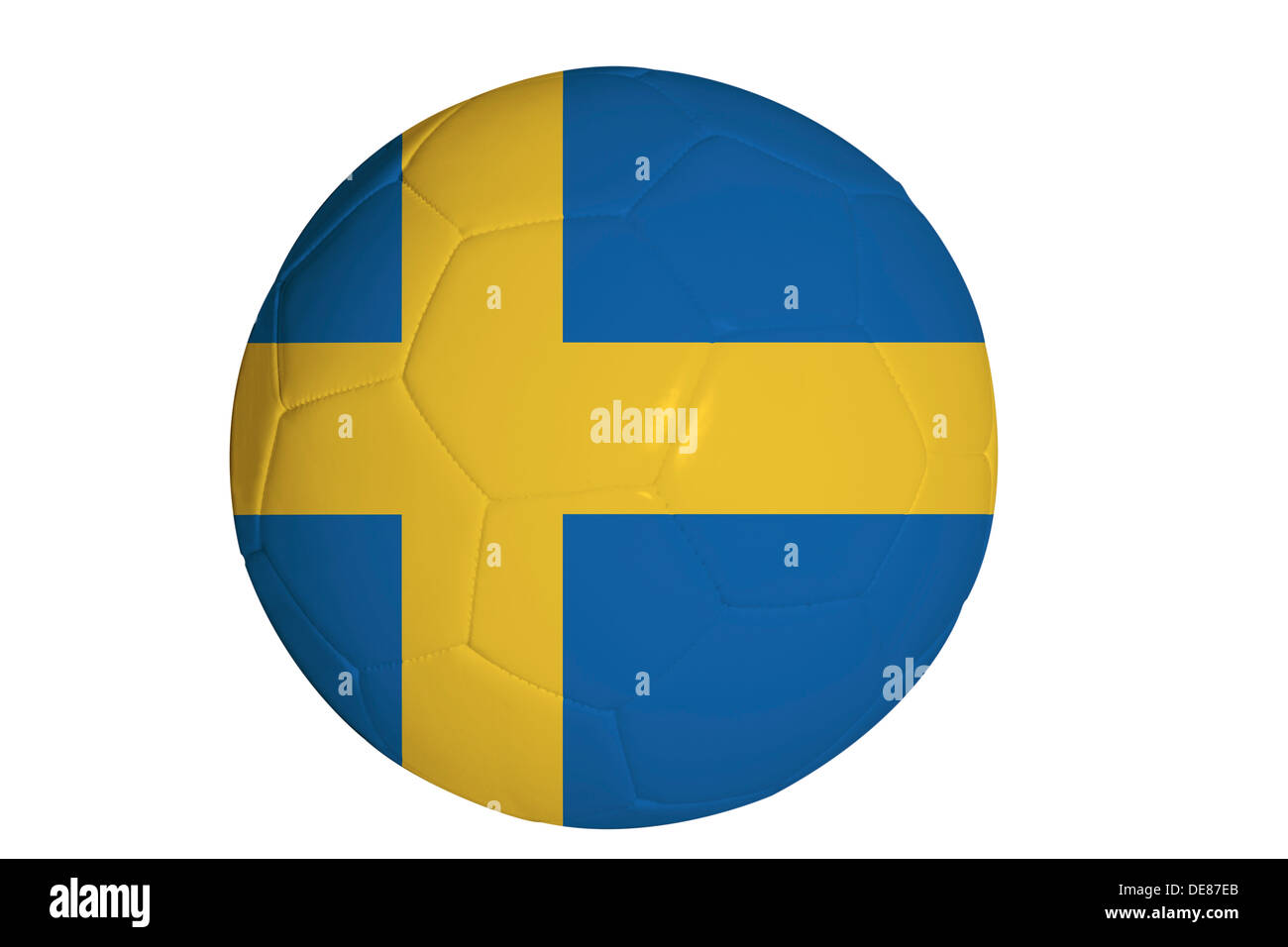 Swedish flag graphic on soccer ball Stock Photo