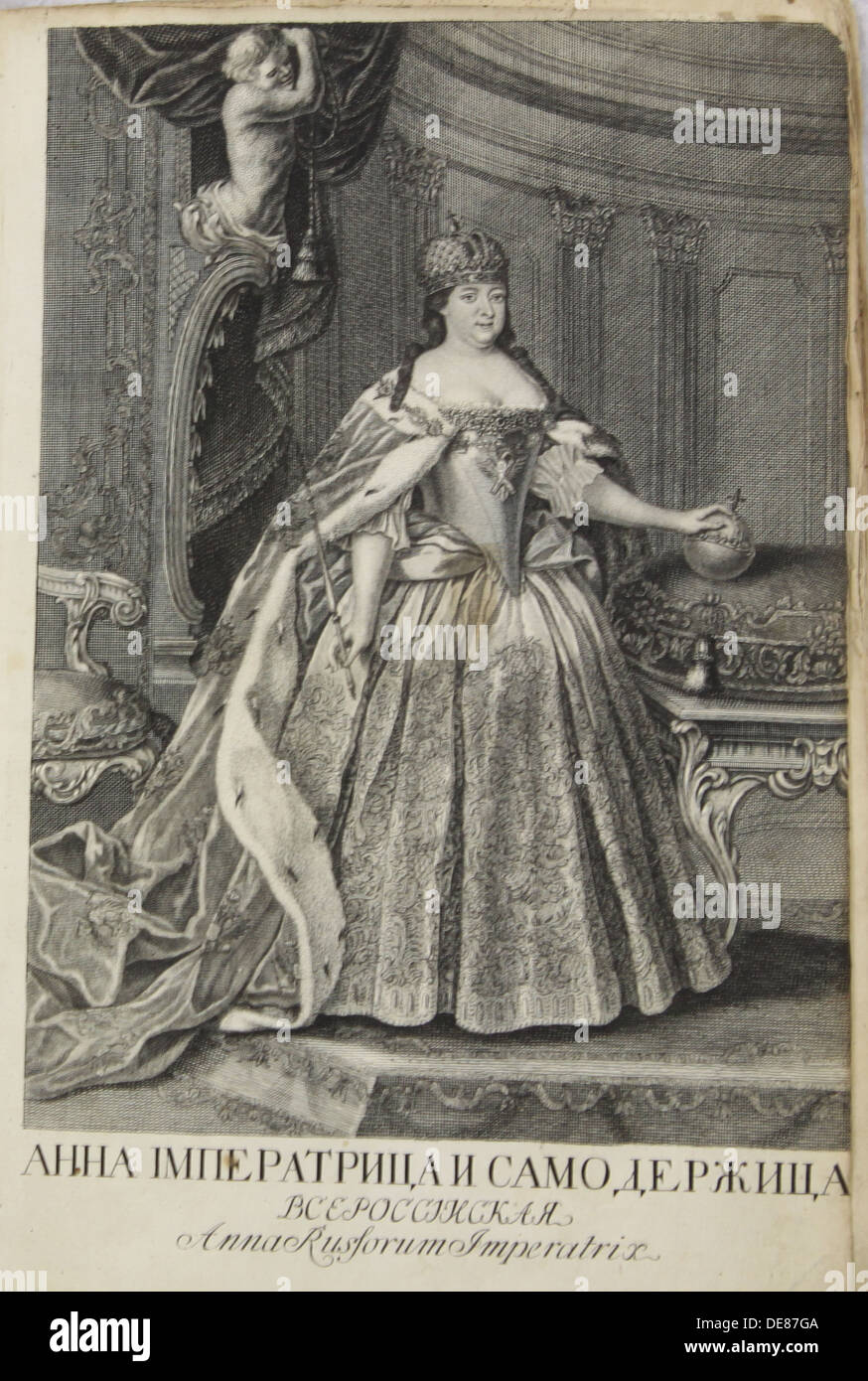 Portrait of Empress Anna Ioannovna (1693-1740), 1730. Artist: Anonymous Stock Photo