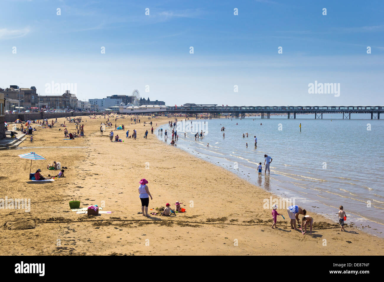 Beach UK - the seaside beach Weston Super Mare, Somerset, UK Stock Photo