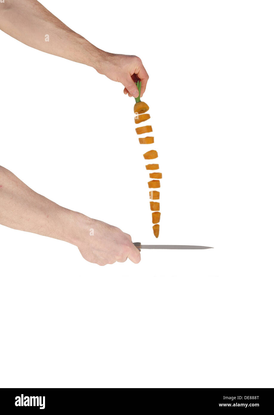 quick cuts of carrot on white background Stock Photo - Alamy