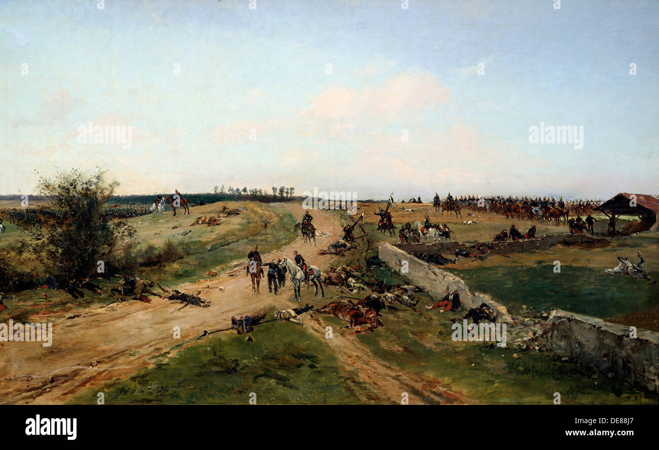 'Scene from the Franco-Prussian War, 1870', 19th century. Artist: Alphonse de Neuville Stock Photo