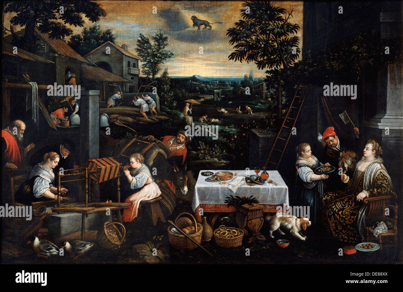 'July' (from the series 'The Seasons'), late 16th or early 17th century. Artist: Leandro Bassano Stock Photo