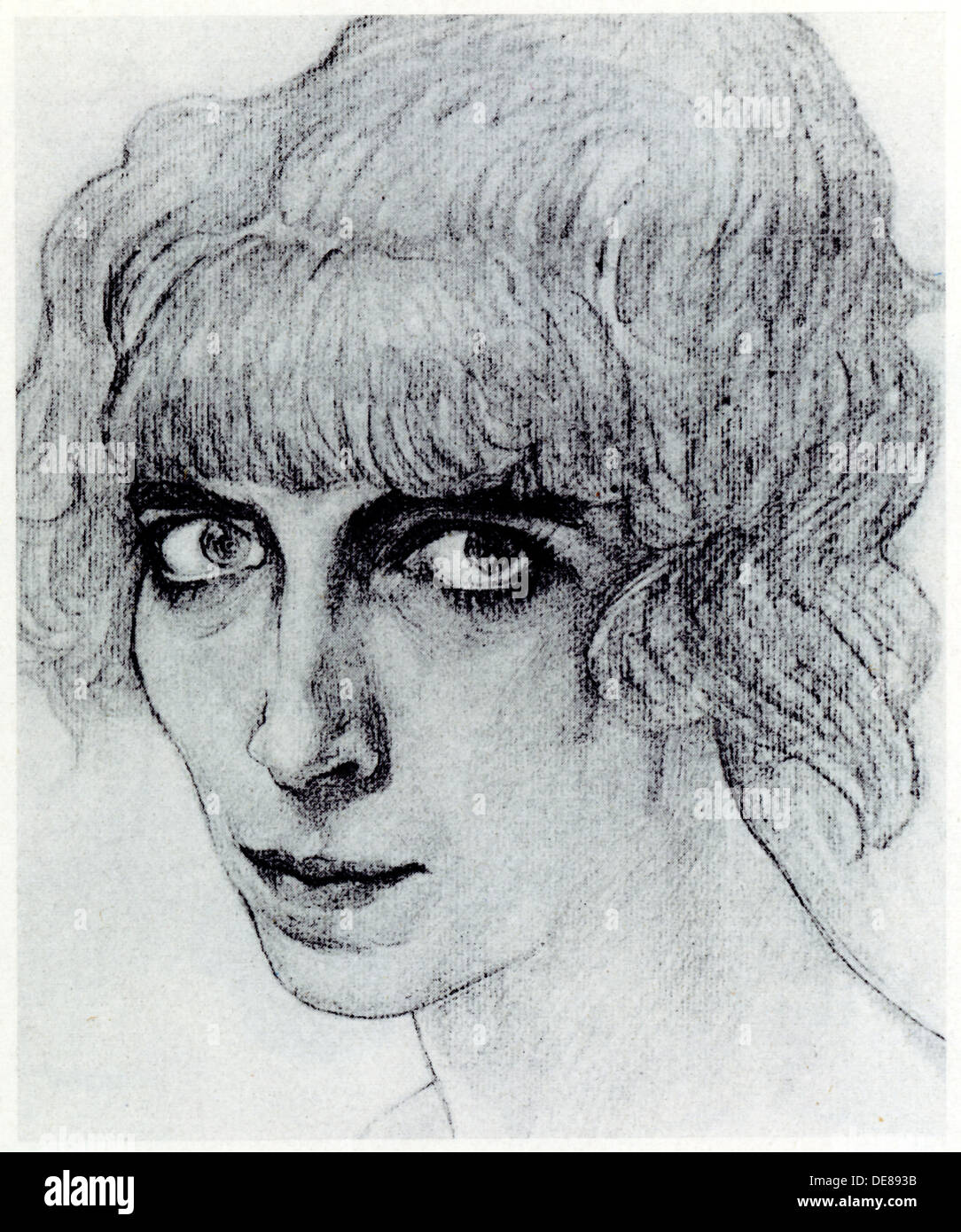 Portrait of Marchesa Luisa Casati, 1912. Artist: Bakst, Léon (1866-1924) Stock Photo