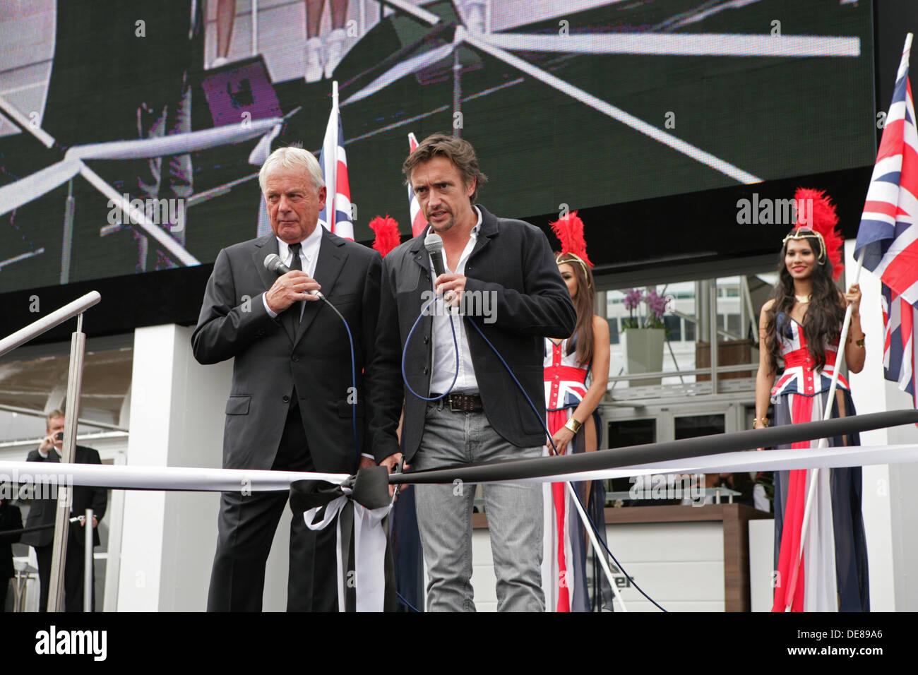 Southampton,UK,13th September 2013,Richard Hammond officially opens the Sunseeker stand at the PSP Southampton boat Sho Credit: Keith Larby/Alamy Live News Stock Photo