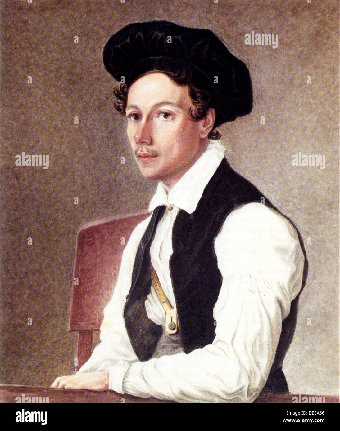 Portrait of Decembrist Mikhail Alexandrovich Bestuzhev (1800-1871), 1837-1839. Artist: Bestuzhev, Nikolai Alexandrovich (1791-1855) Stock Photo