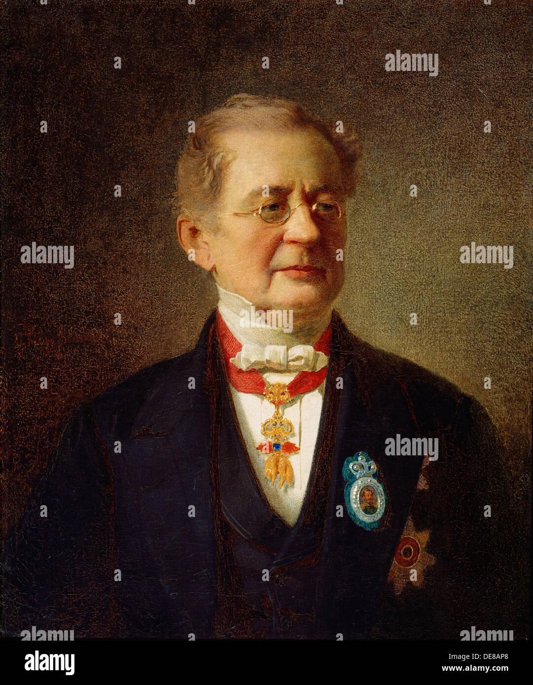 'Portrait of the Chancellor Prince Alexander M Gorchakov', 1867.  Artist: Johann Köler Stock Photo